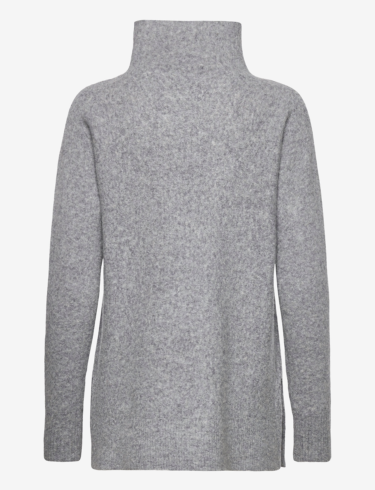 Second Female - This knit with T-neck is made in a soft wool  blend. It has - light grey melange - 1