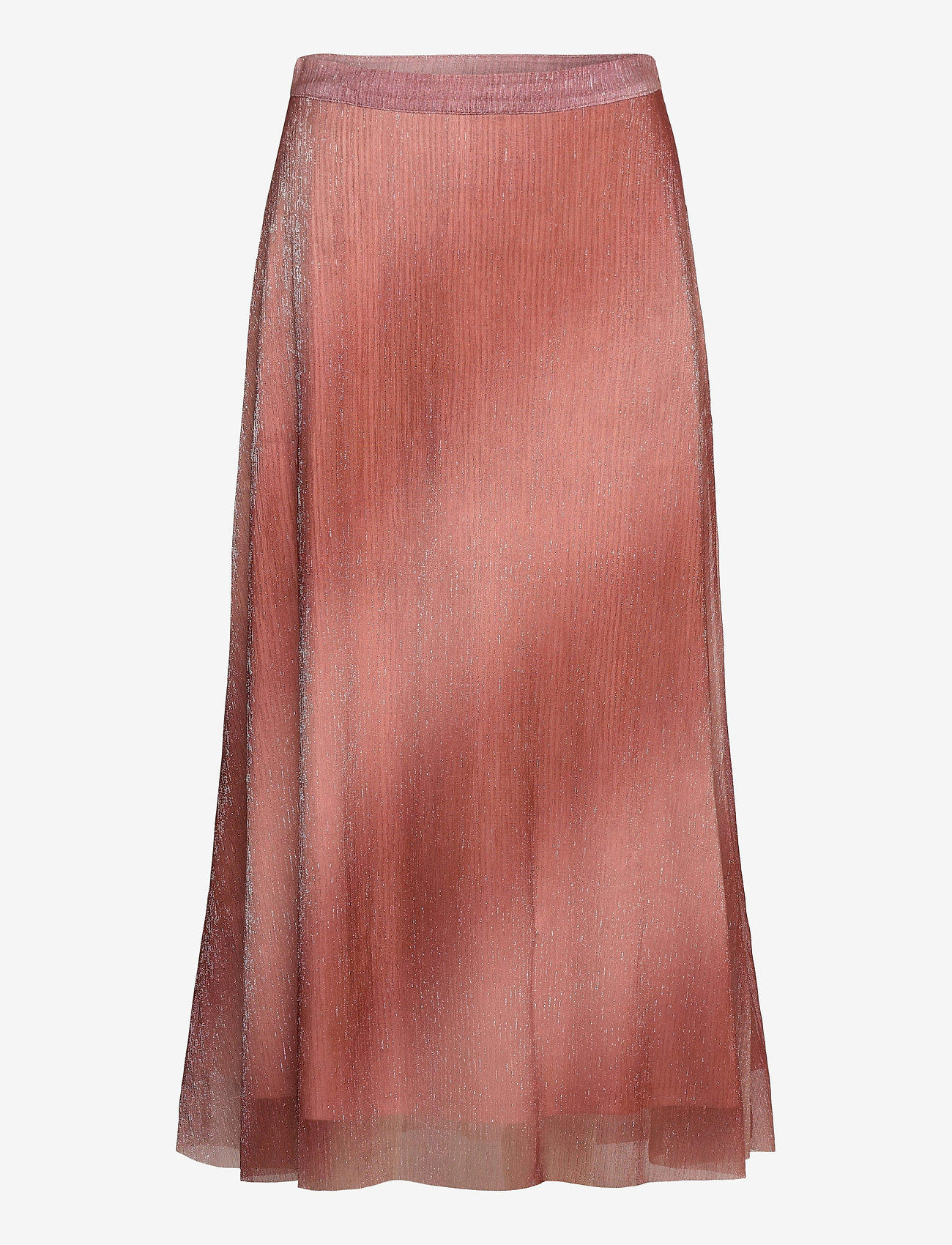 Second Female - Pleated, midi skirt in a beautiful shimmery  polyester mix q - dusty rose - 0