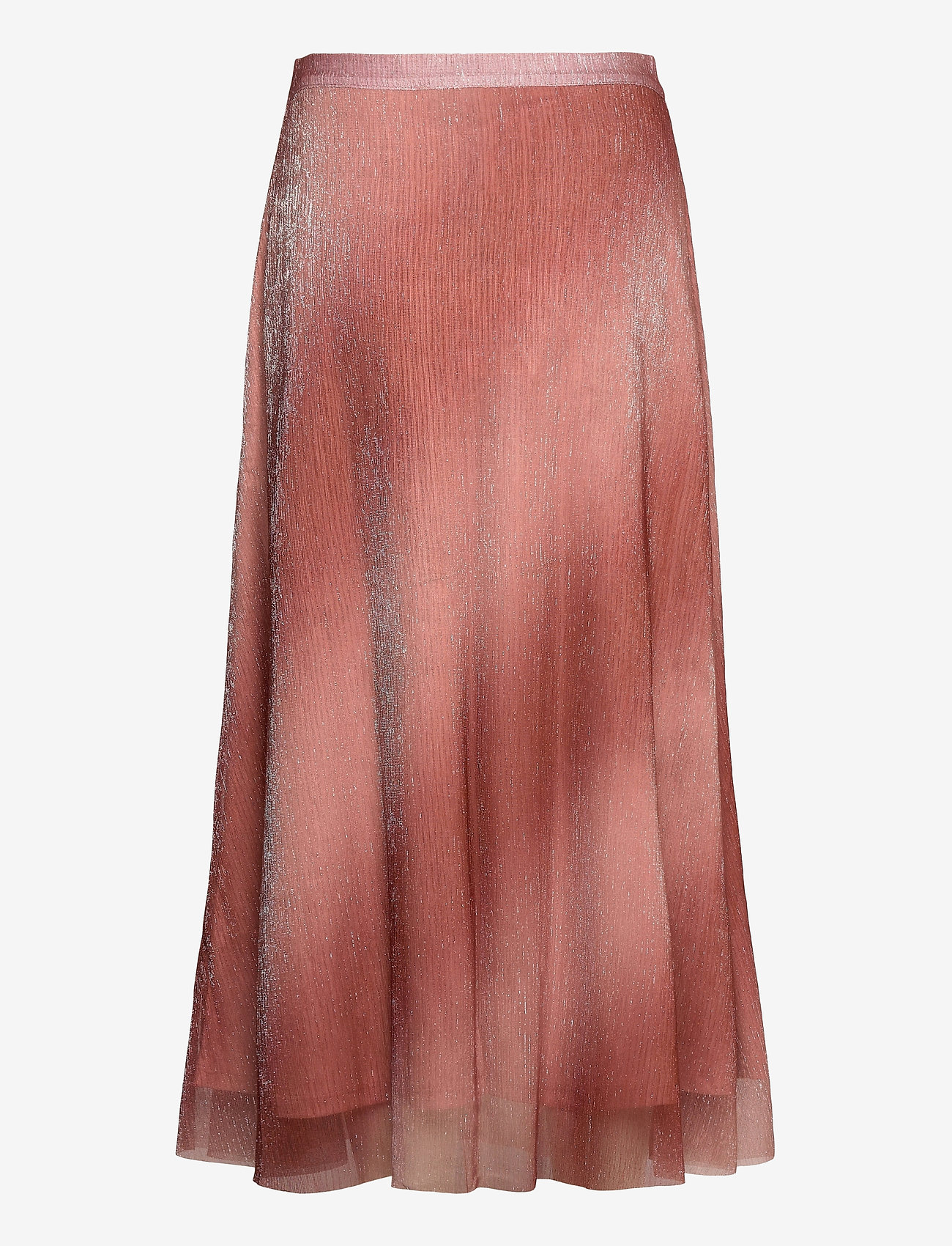 Second Female - Pleated, midi skirt in a beautiful shimmery  polyester mix q - dusty rose - 1