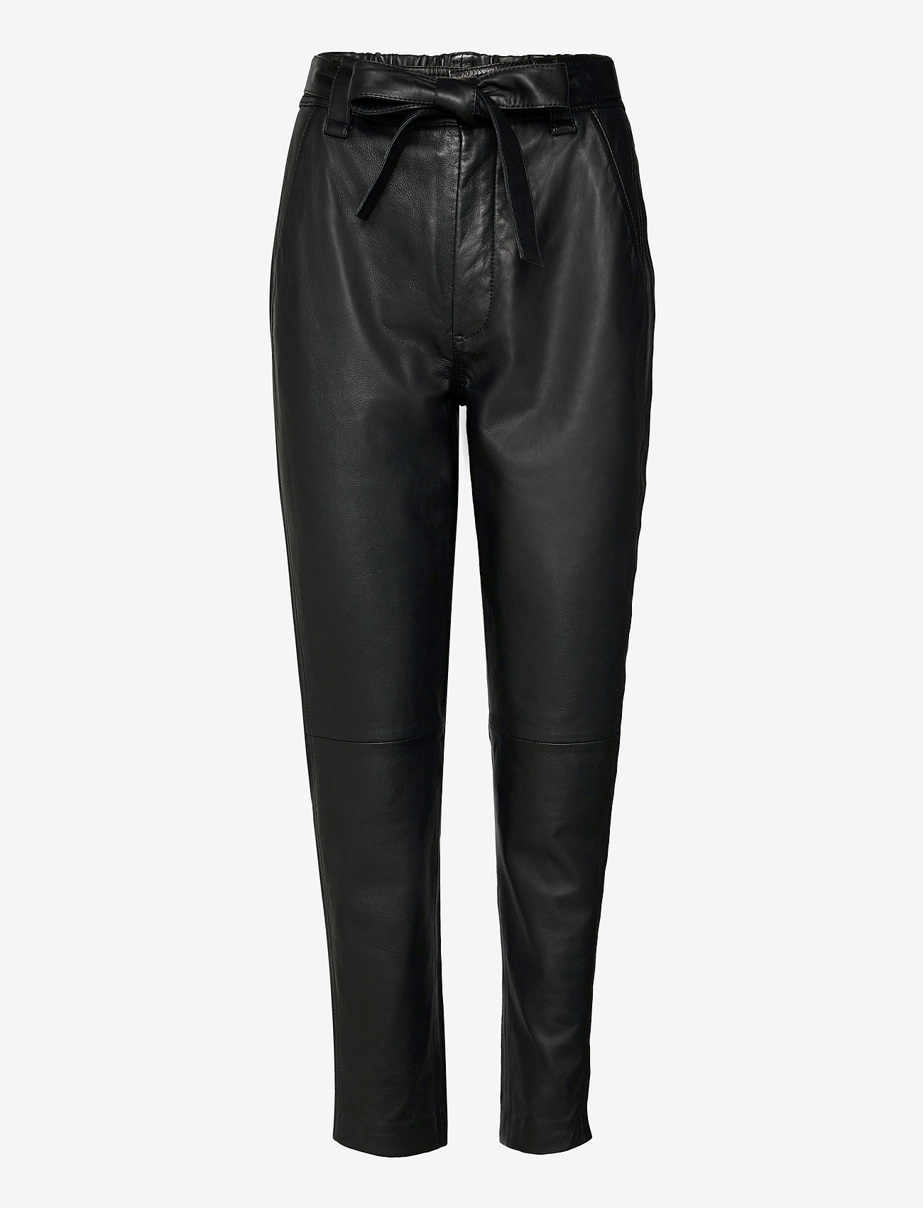 Second Female - Indie Leather New Trousers - juhlamuotia outlet-hintaan - black - 0