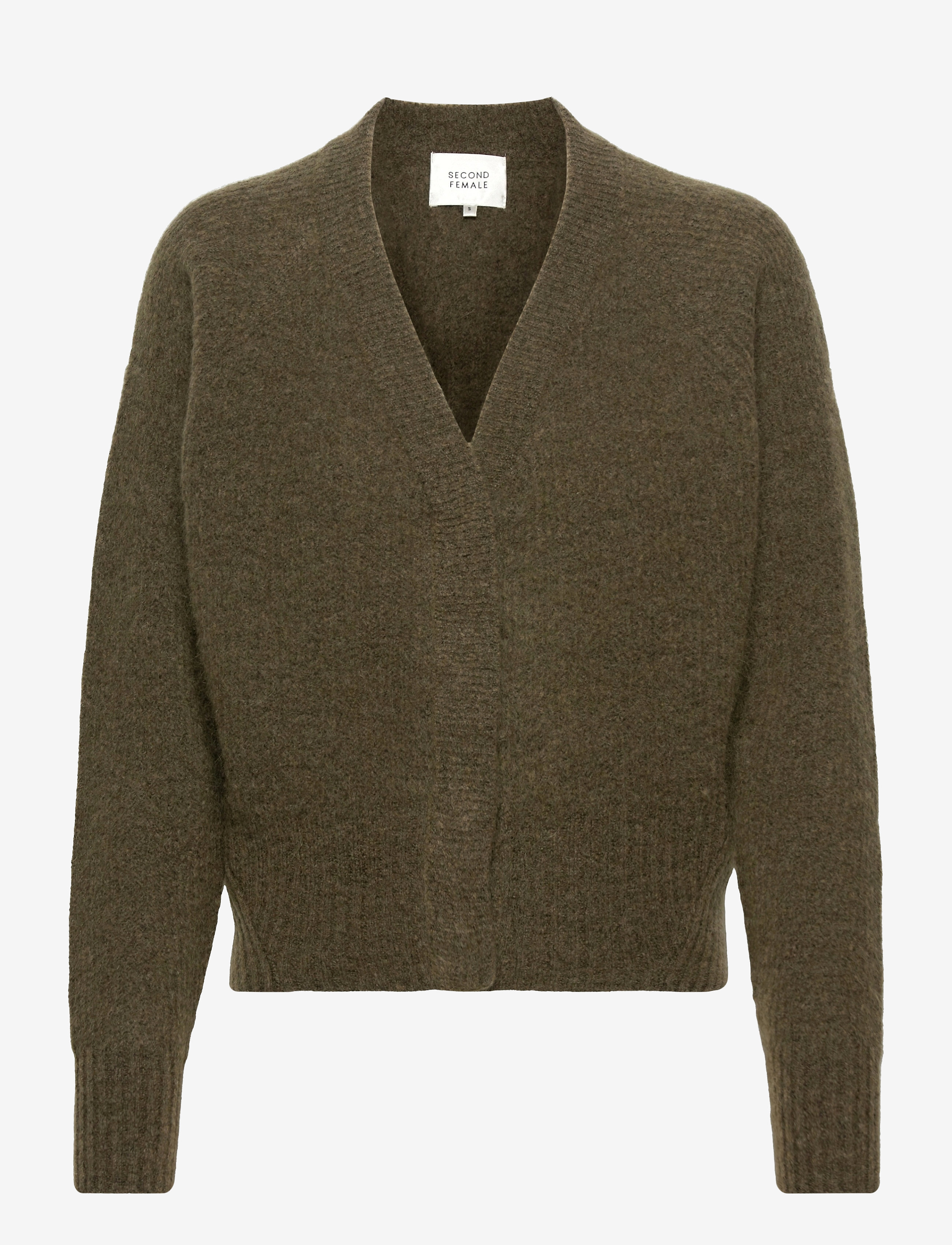 Second Female - Brooky Knit Boxy Cardigan - burnt olive - 1