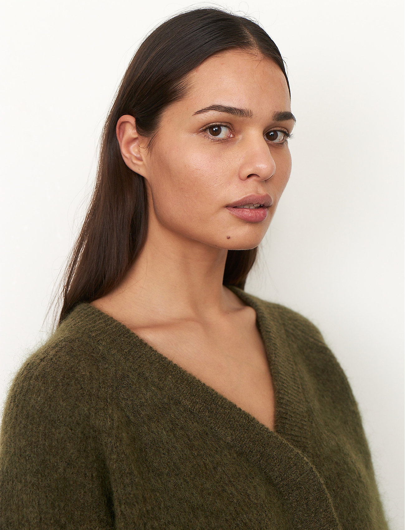 Second Female - Brooky Knit Boxy Cardigan - burnt olive - 3