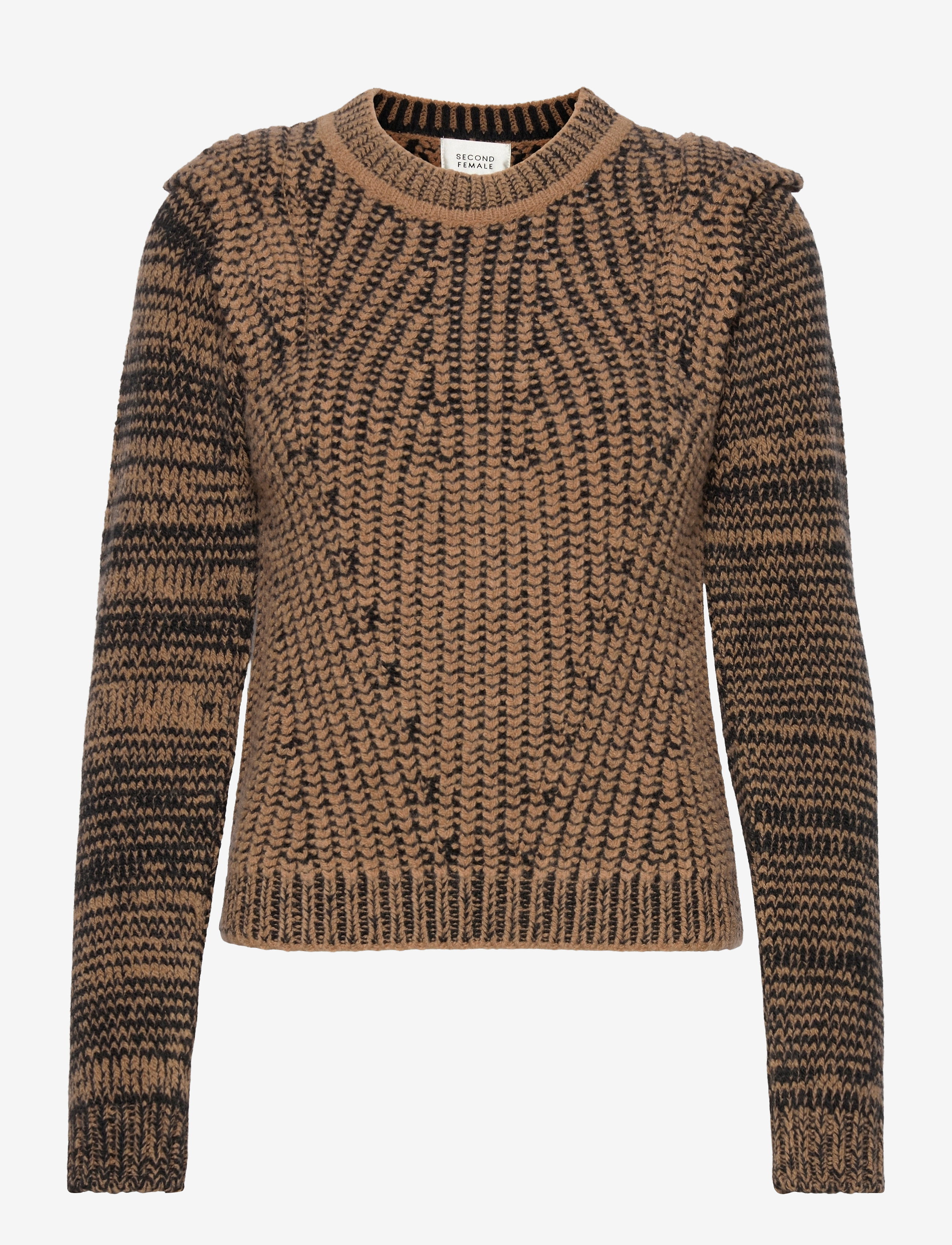 Second Female Adele Knit O-Neck - Pullover - ARGAN OIL / brown
