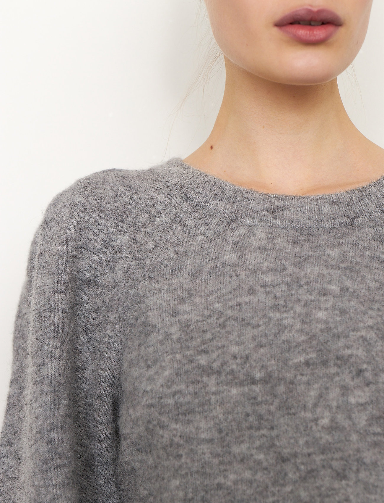 Second Female - Kalliroi Knit O-Neck - grey melange - 5