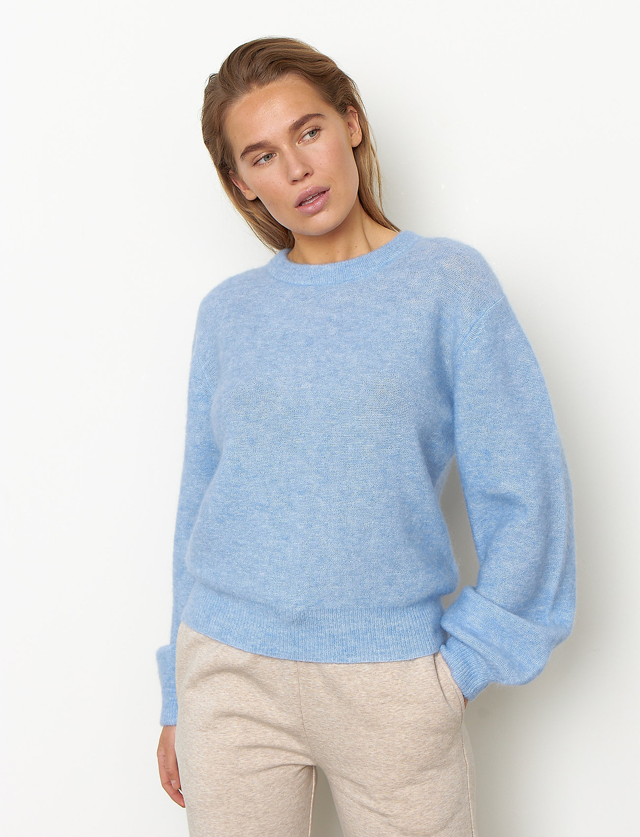 Second Female - Brook Knit Reverse Drop Shoulder - chambray blue - 4