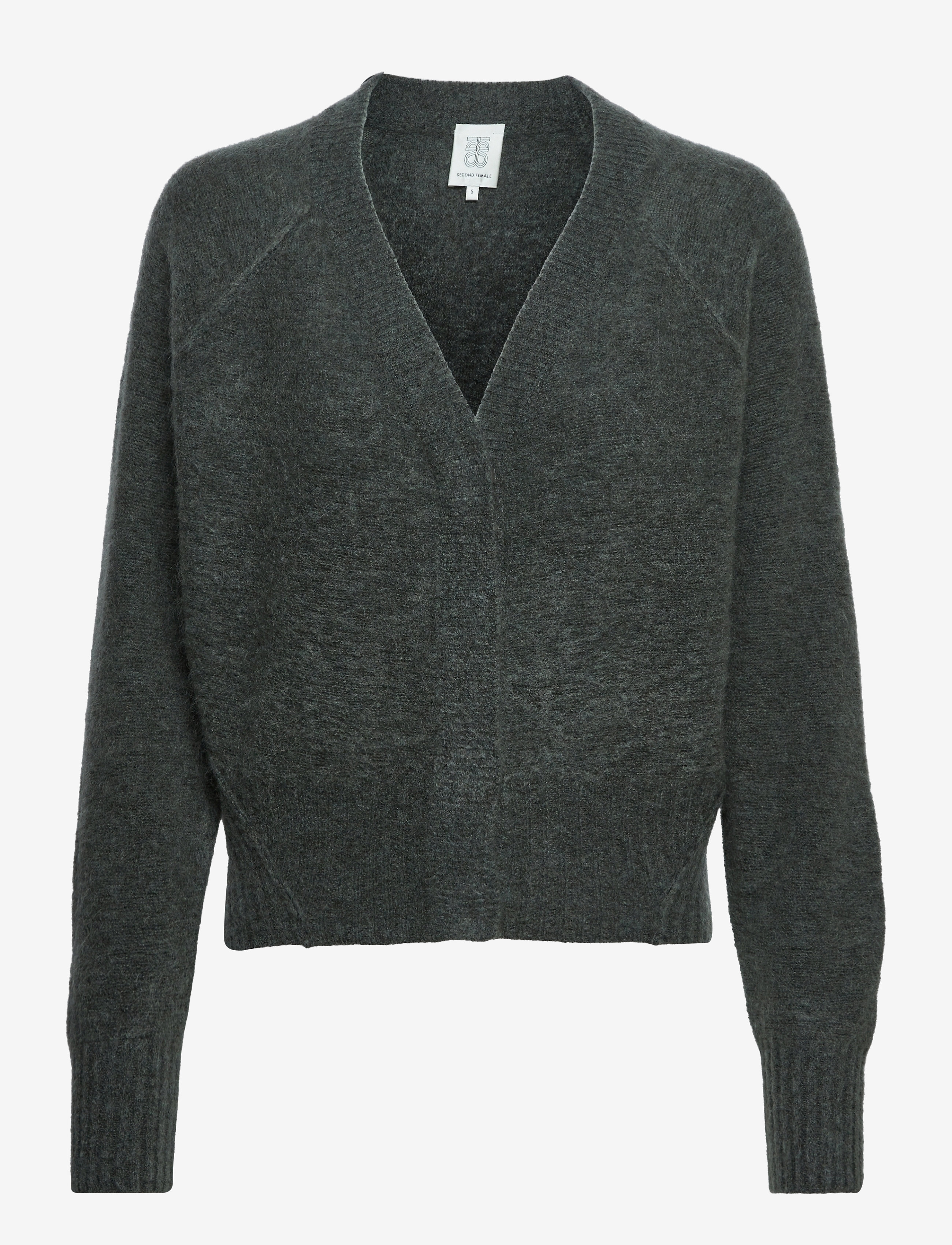 Second Female - Brook Knit Reverse Boxy Cardigan - castor gray - 0