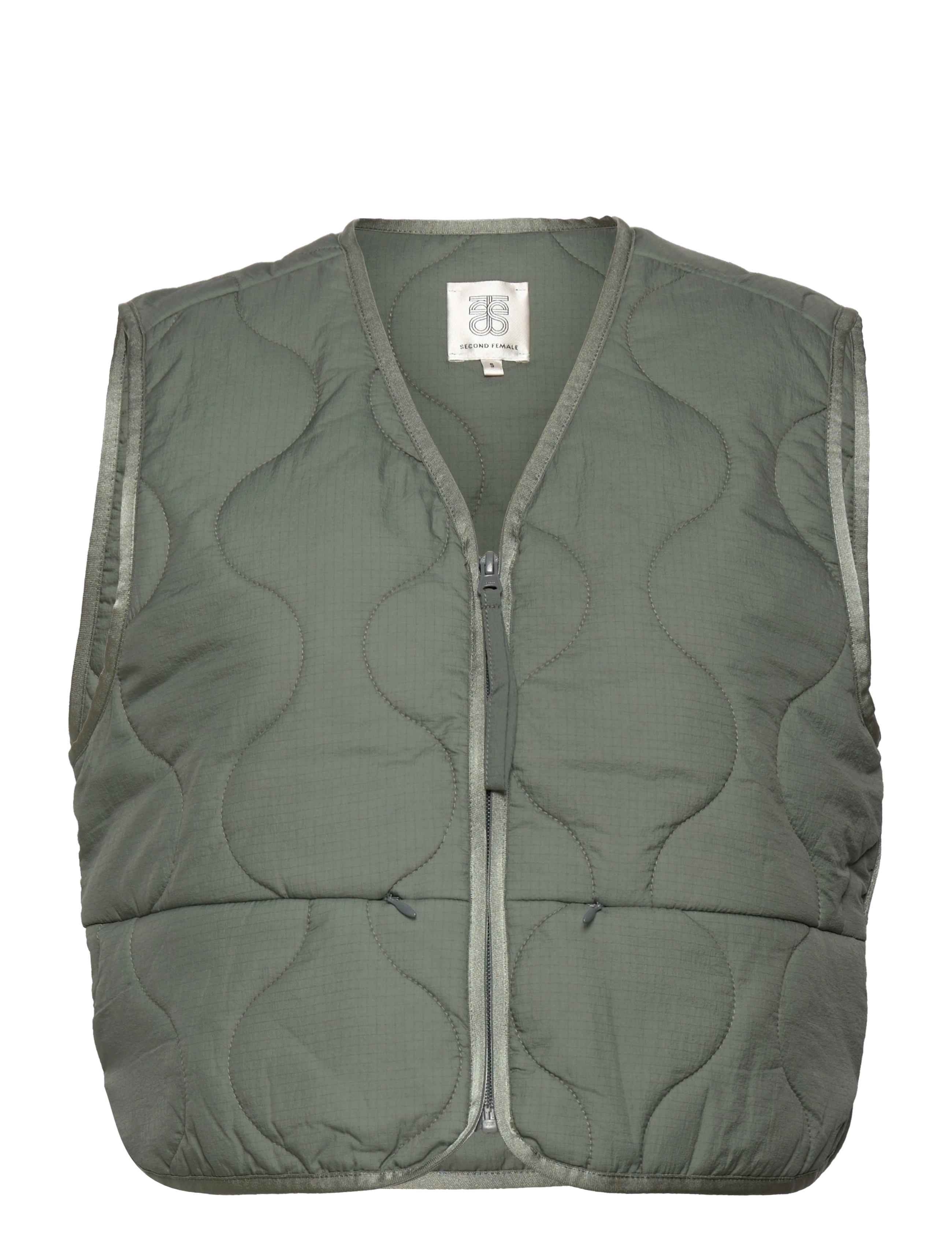 Second Female - Calluna Quilt Waistcoat - agave green - 1