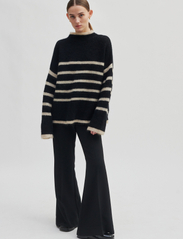Second Female - Ovalis Knit T-Neck - jumpers - black - 7