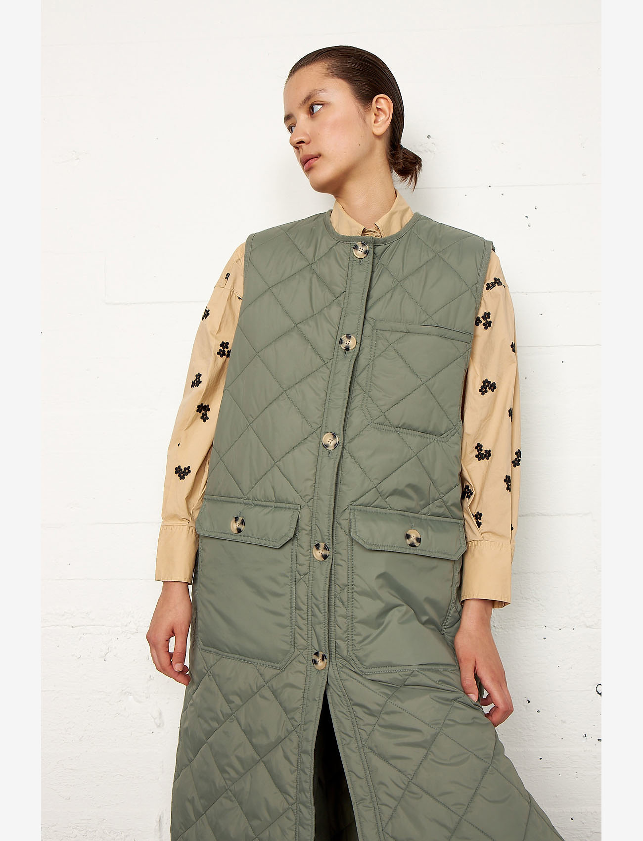 Second Female - Prudence Waistcoat - agave green - 5