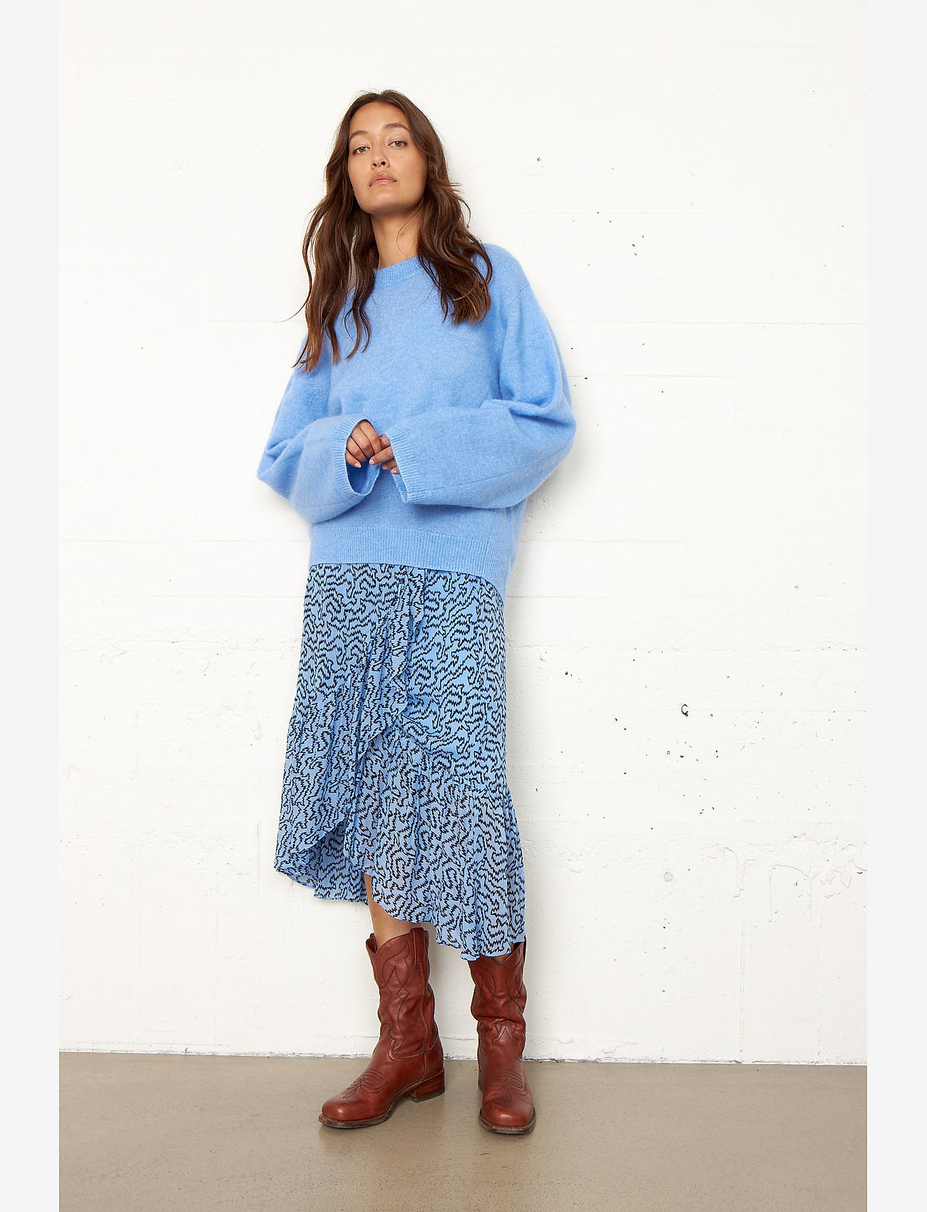 Second Female - Brook Knit Wide Sleeve - cornflower blue - 4