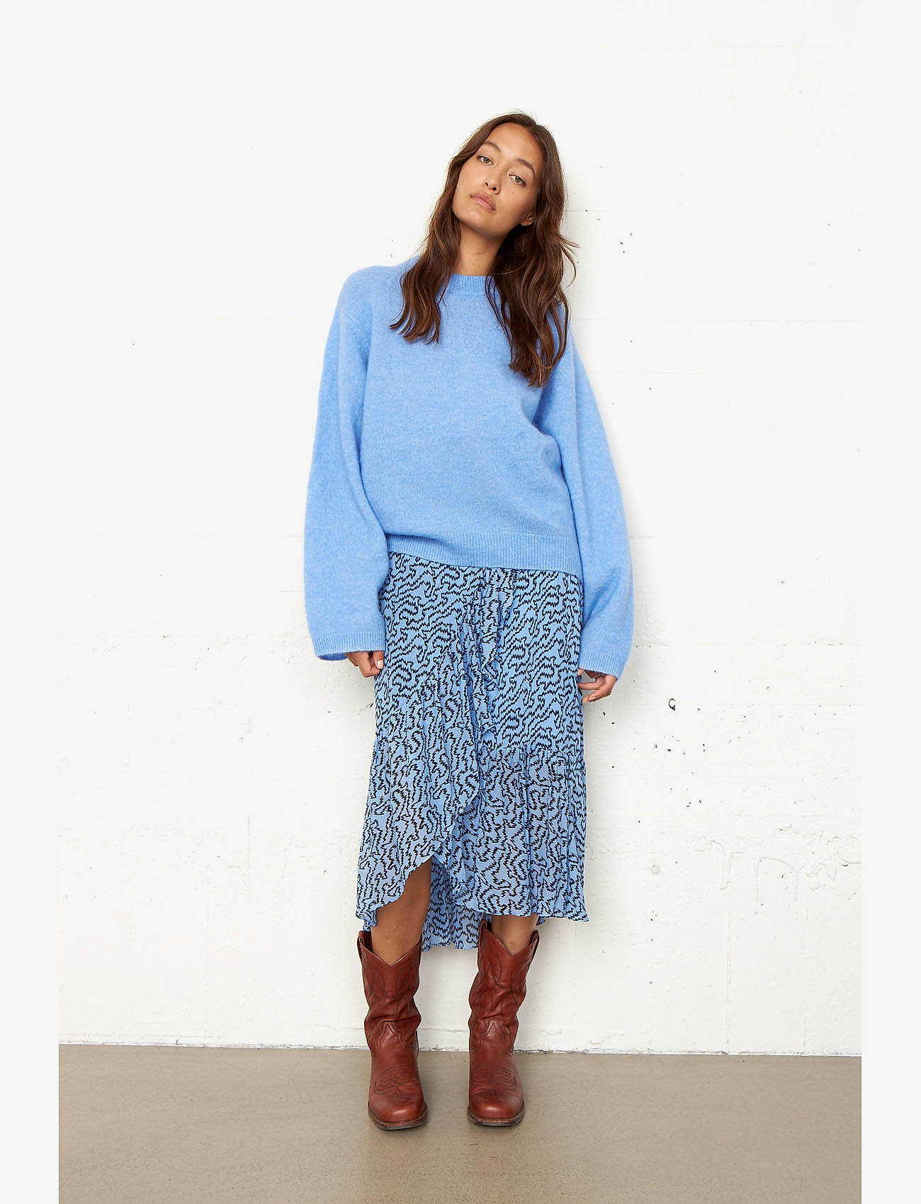 Second Female - Brook Knit Wide Sleeve - cornflower blue - 3