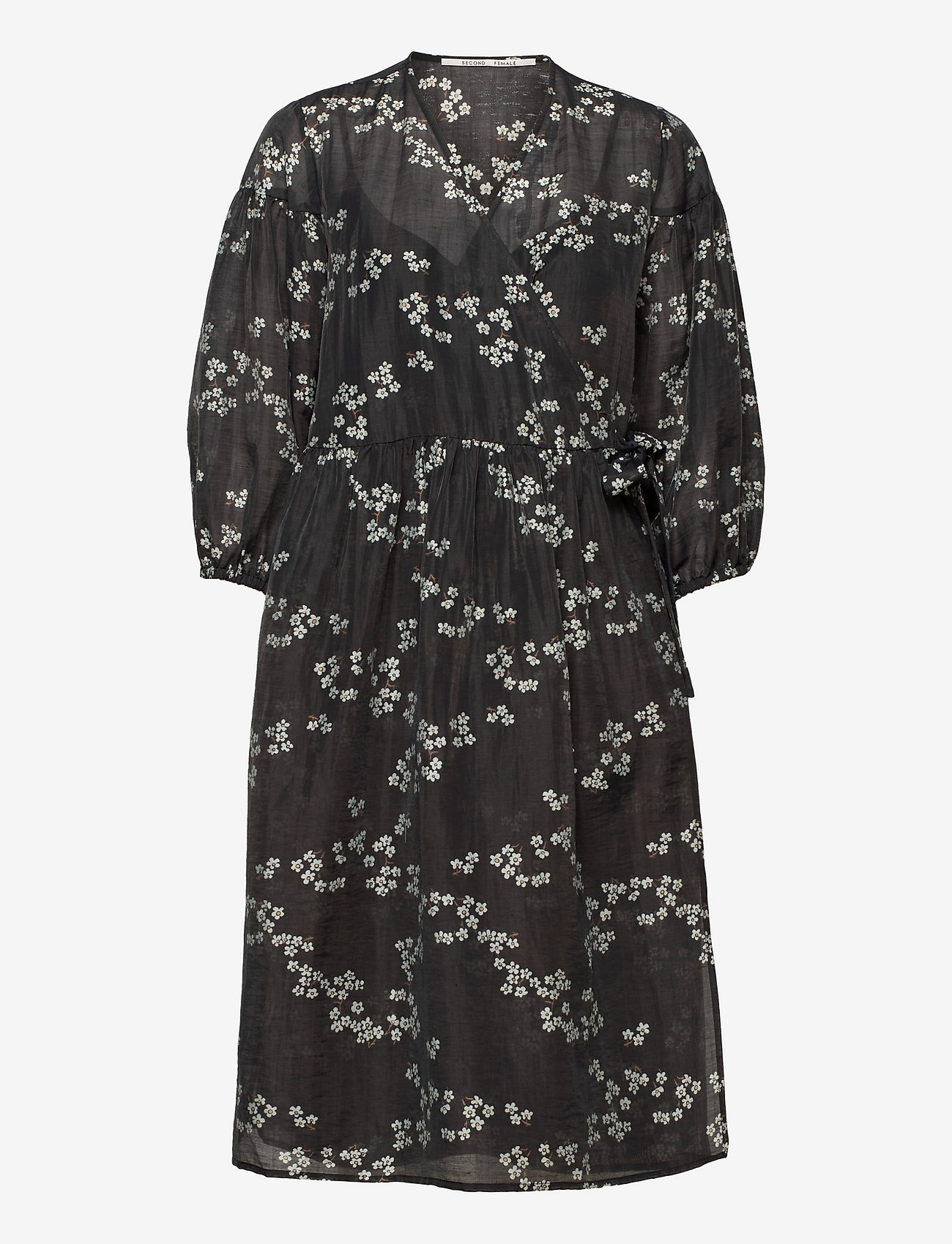 Second Female - Davida Wrap Dress - slå-om-kjoler - black - 0