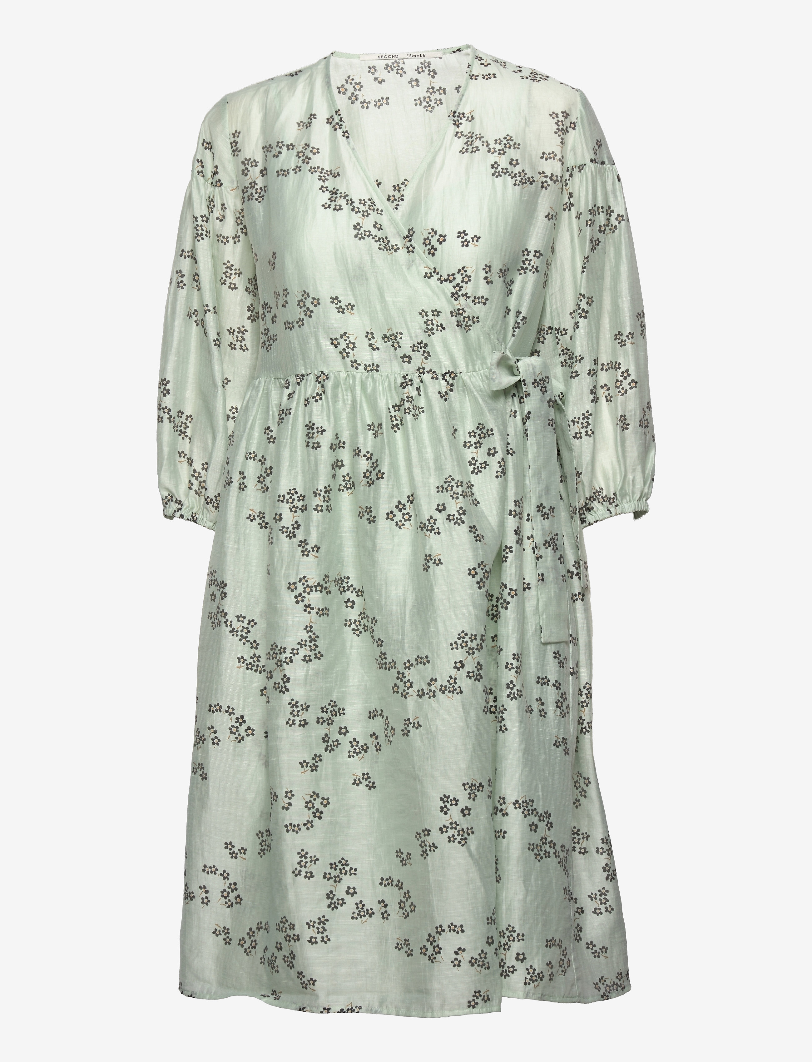 SECOND Damen Davida Wrap Kleid Grün - S - Damen
