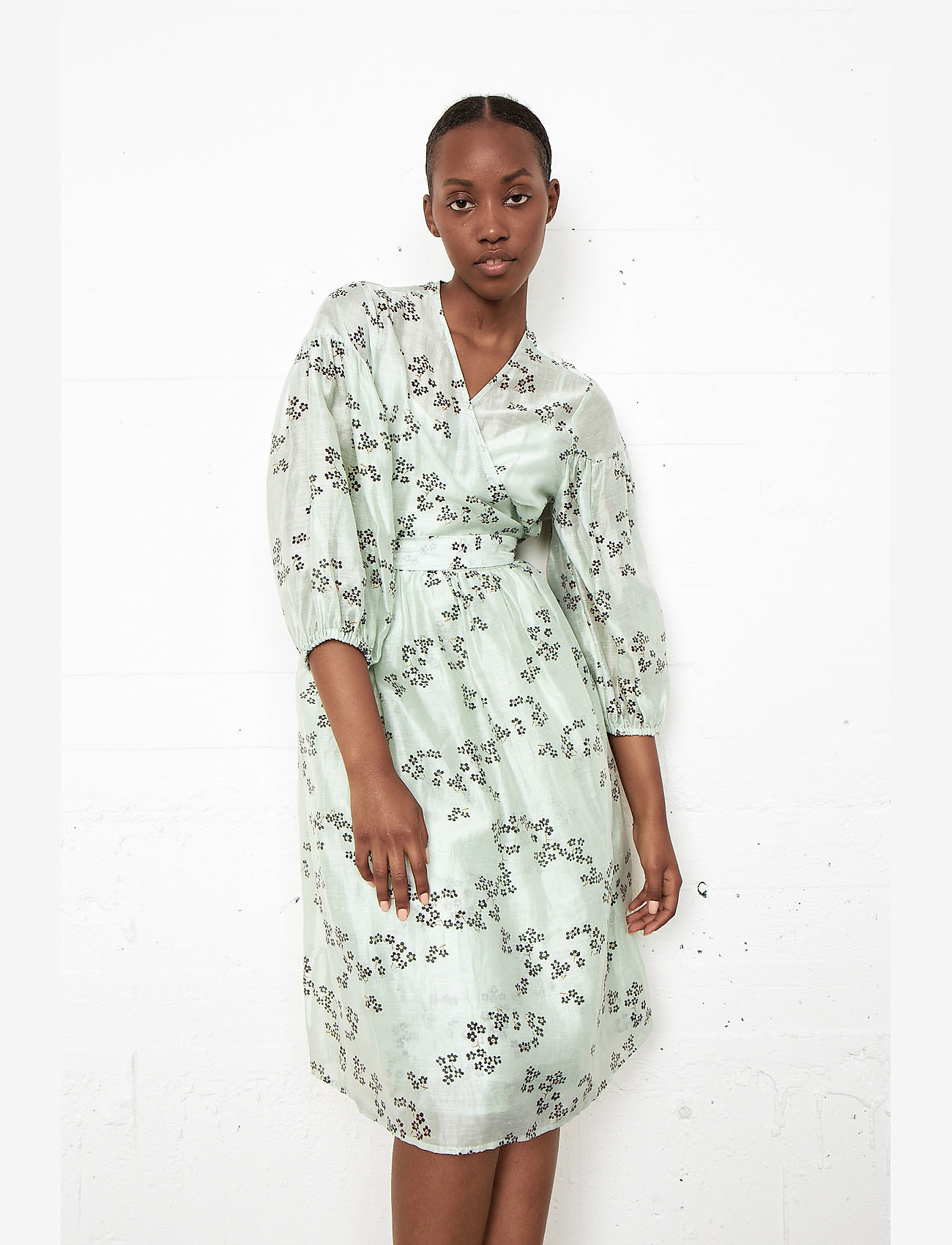 Second Female Davida Wrap Dress - Kleidid - SURF SPRAY / green
