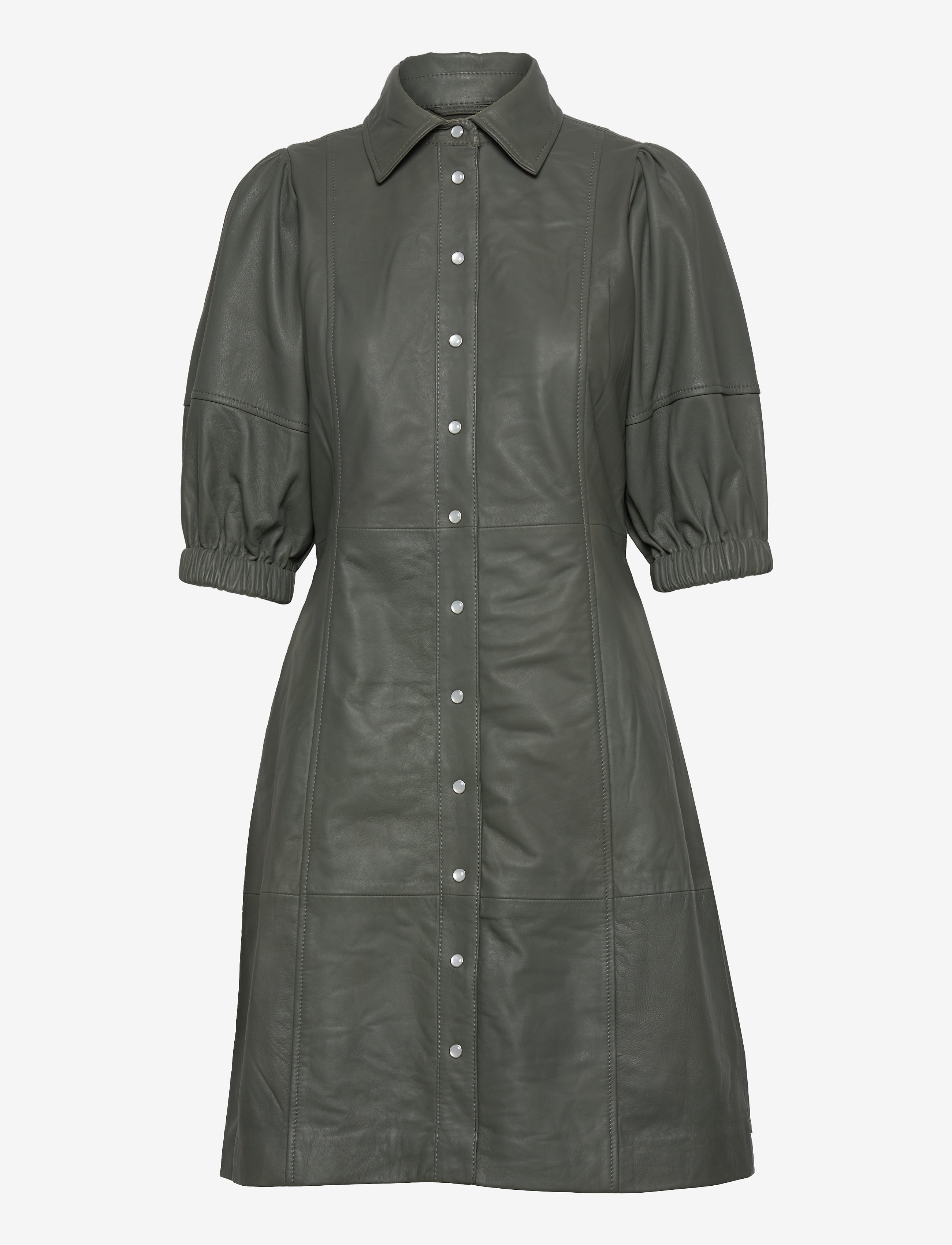 Second Female - Indai Leather Dress - agave green - 1