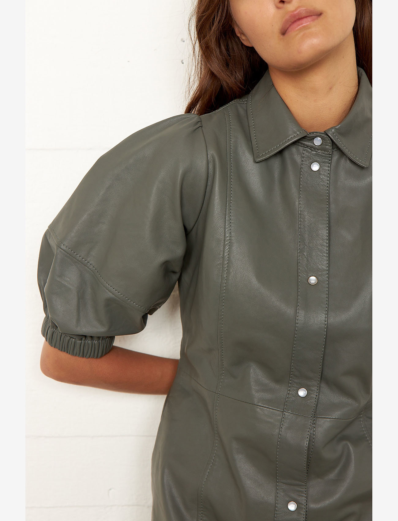 Second Female - Indai Leather Dress - agave green - 3