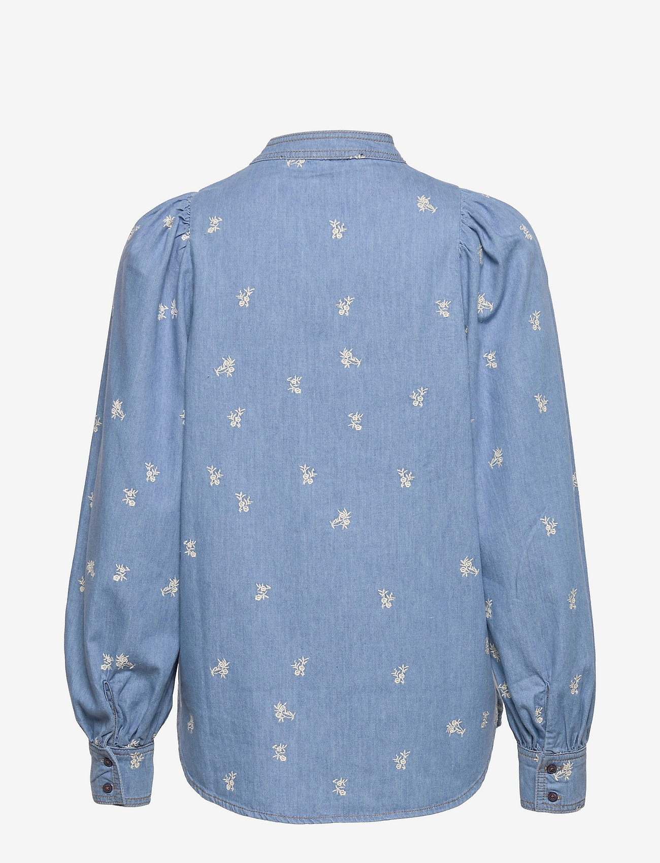 Second Female - Balloti Embroidery Blouse - light blue denim - 1