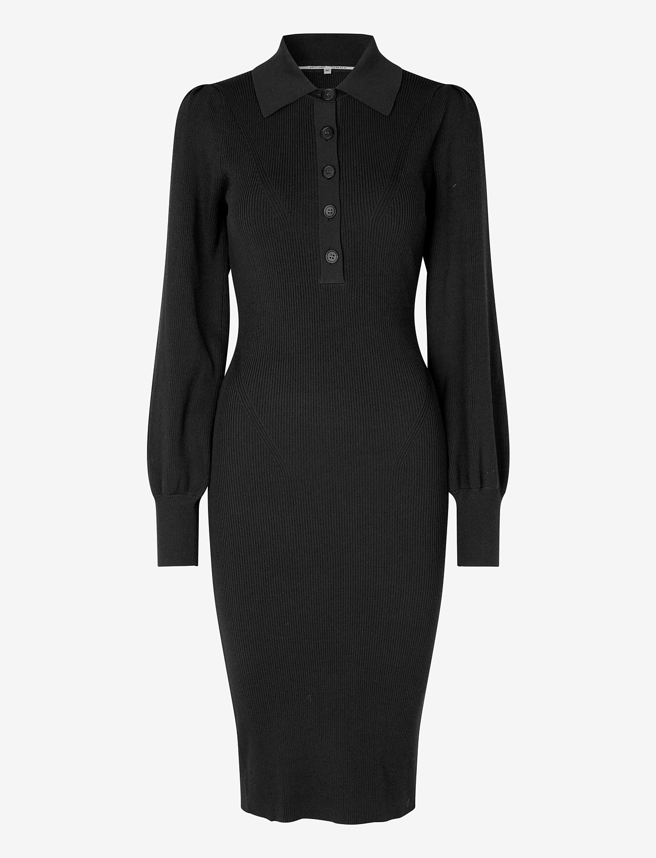 Second Female - Lee Knit Dress - bodycon dresses - black - 0