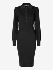 Second Female - Lee Knit Dress - liibuvad kleidid - black - 0