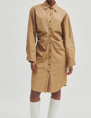 Second Female - Ficus Dress - skjortklänningar - new tobacco brown - 3