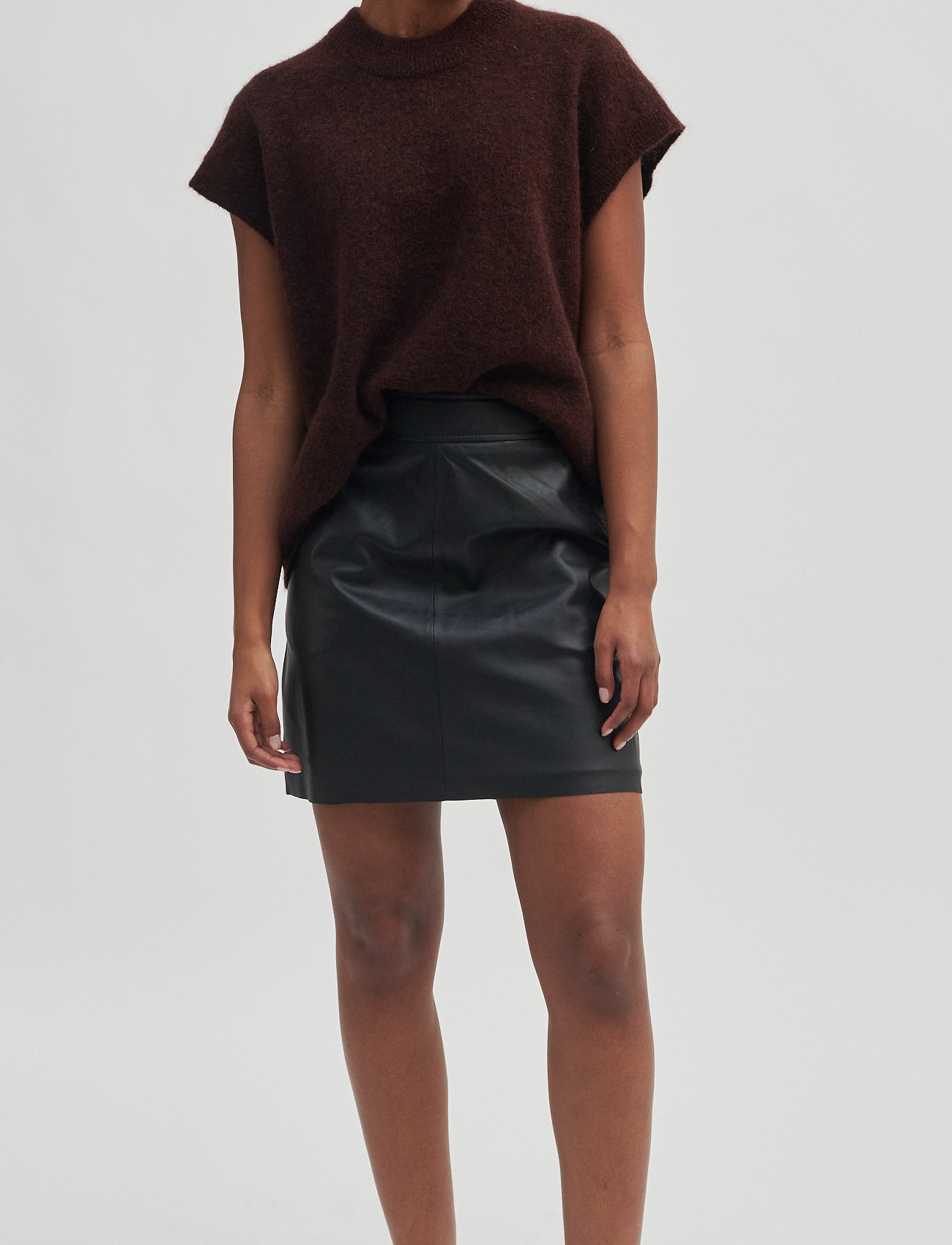 Second Female - Lindie Leather Skirt - black - 3
