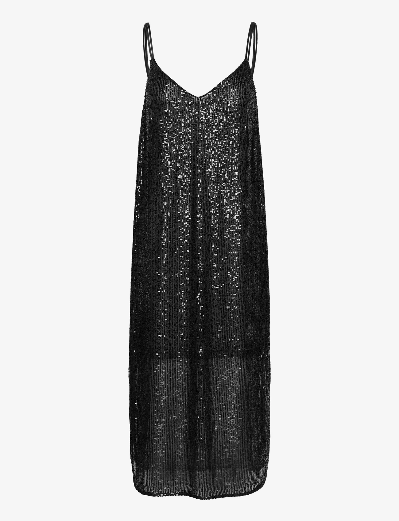 Second Female - Shine On Slipdress - odzież imprezowa w cenach outletowych - black - 0
