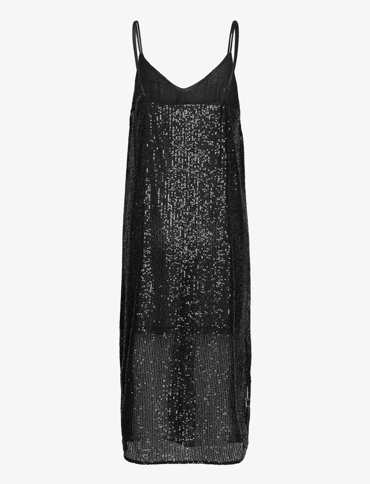 Second Female - Shine On Slipdress - odzież imprezowa w cenach outletowych - black - 1