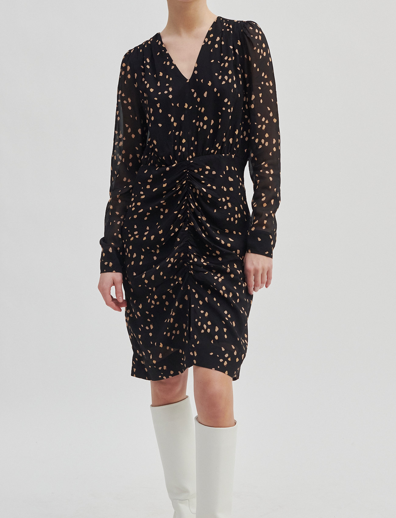 Second Female Mild Fitted Dress - Kjoler - BLACK / black