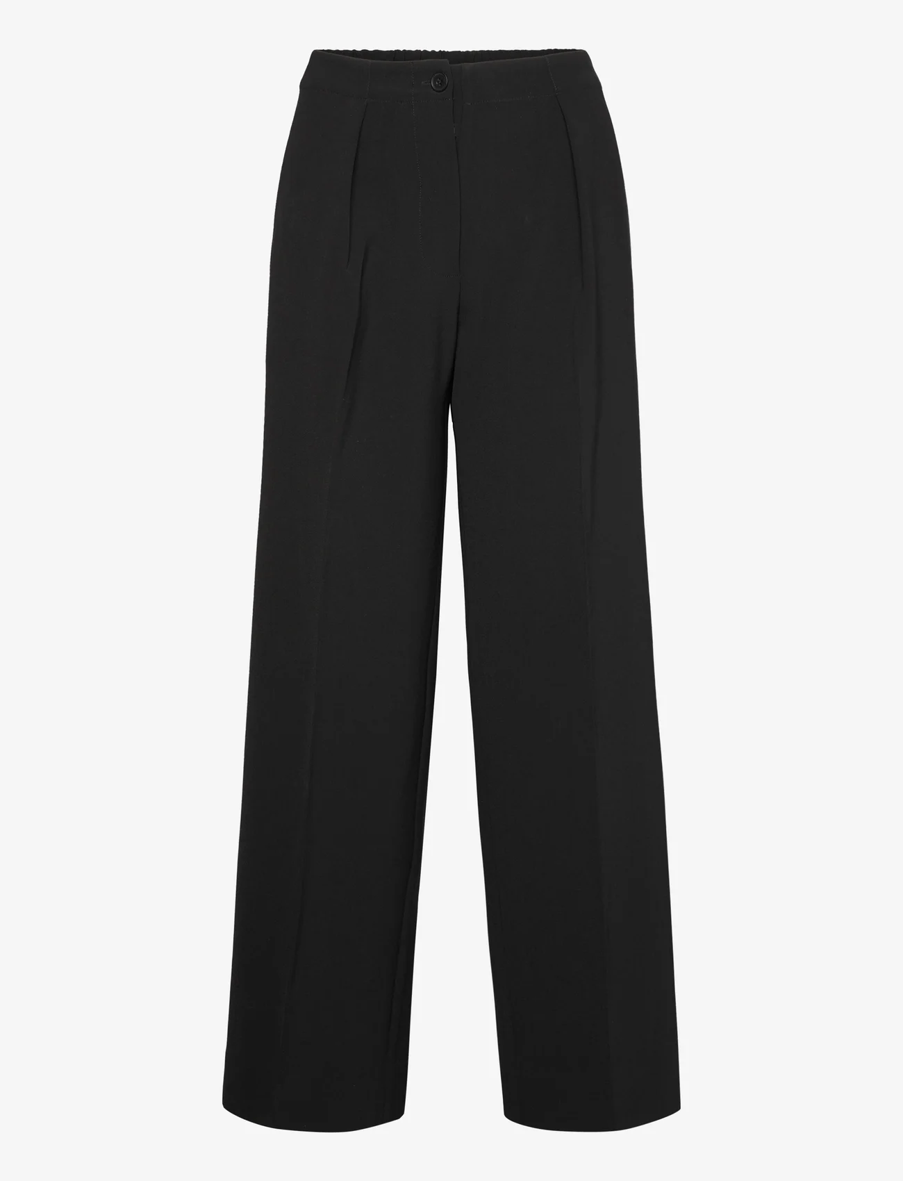 Second Female - Fique Wide Trousers - leveälahkeiset housut - black - 0