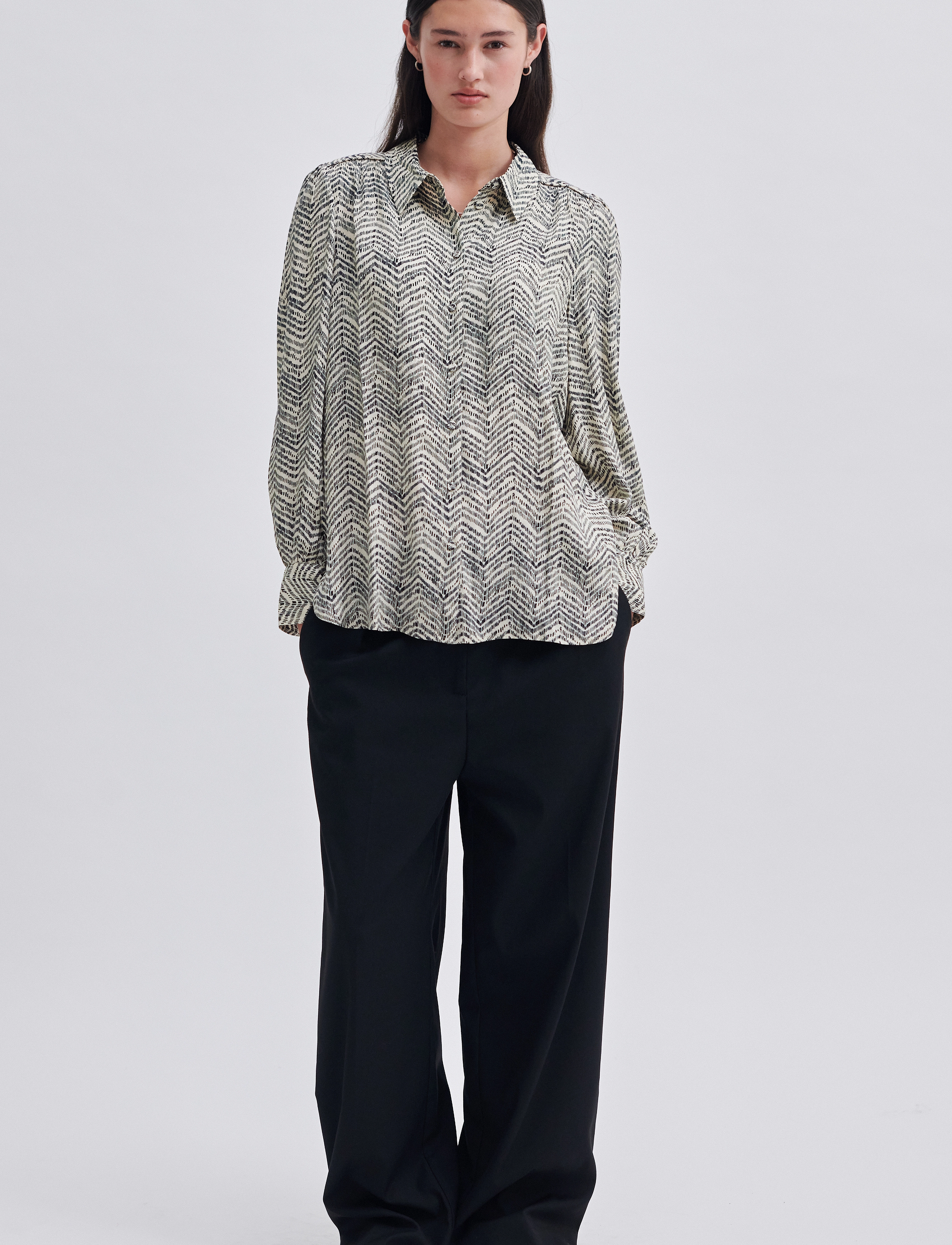 Second Female - Mallow Shirt - langærmede skjorter - black - 4