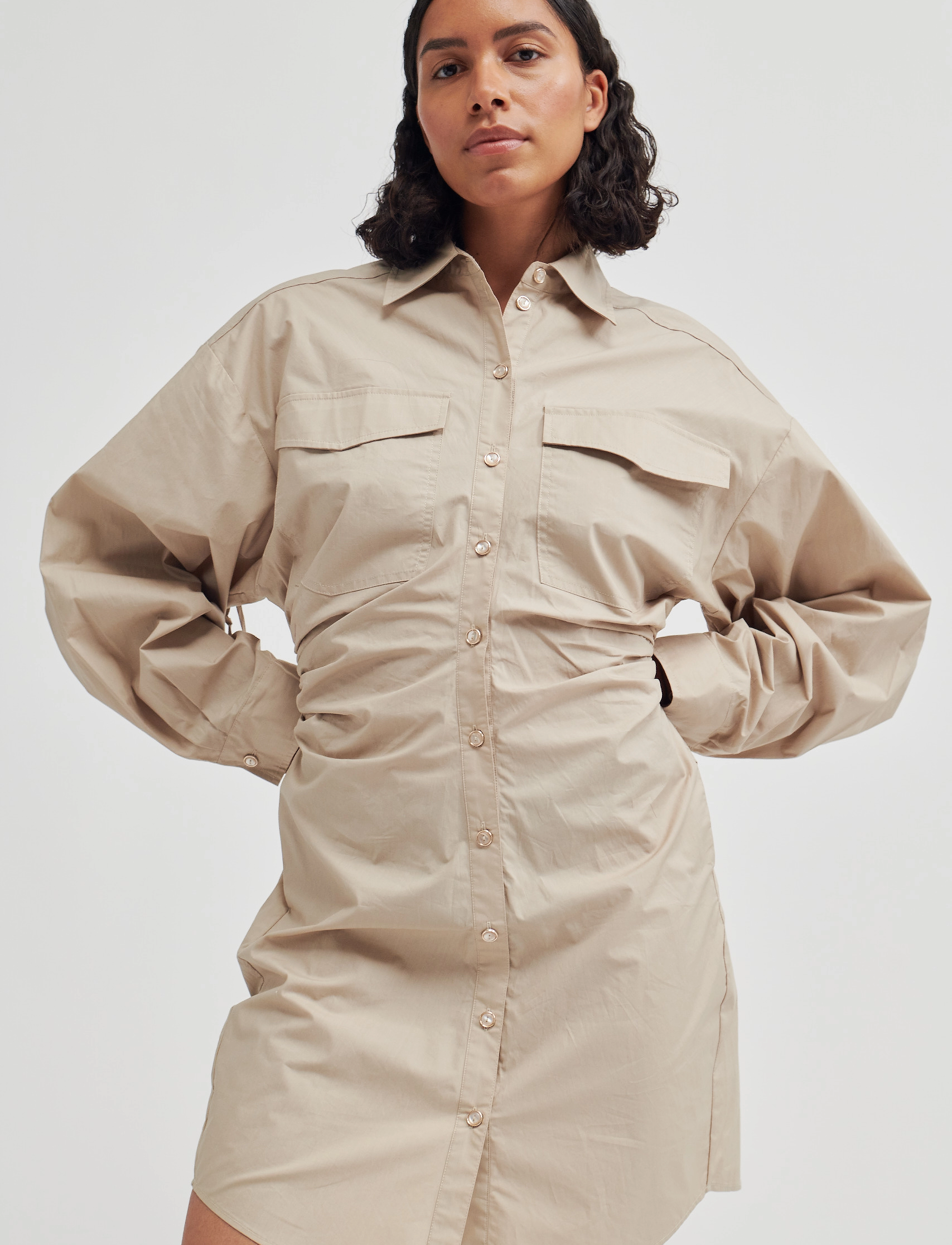Second Female Enara Dress, S, Beige, Kjoler > Kort Kjole, Dame
