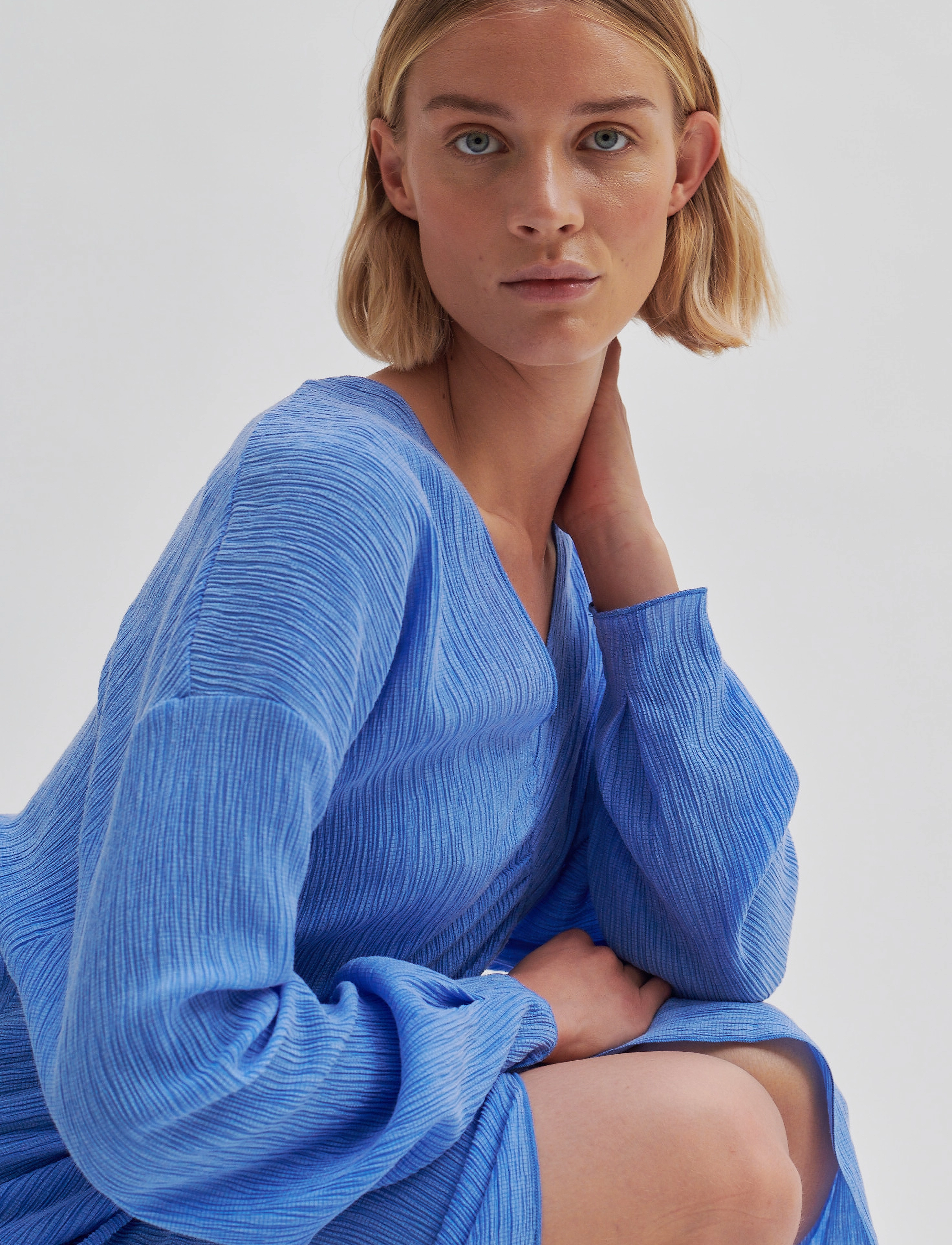 Second Female - Belisa Dress - midi kjoler - cornflower blue - 3