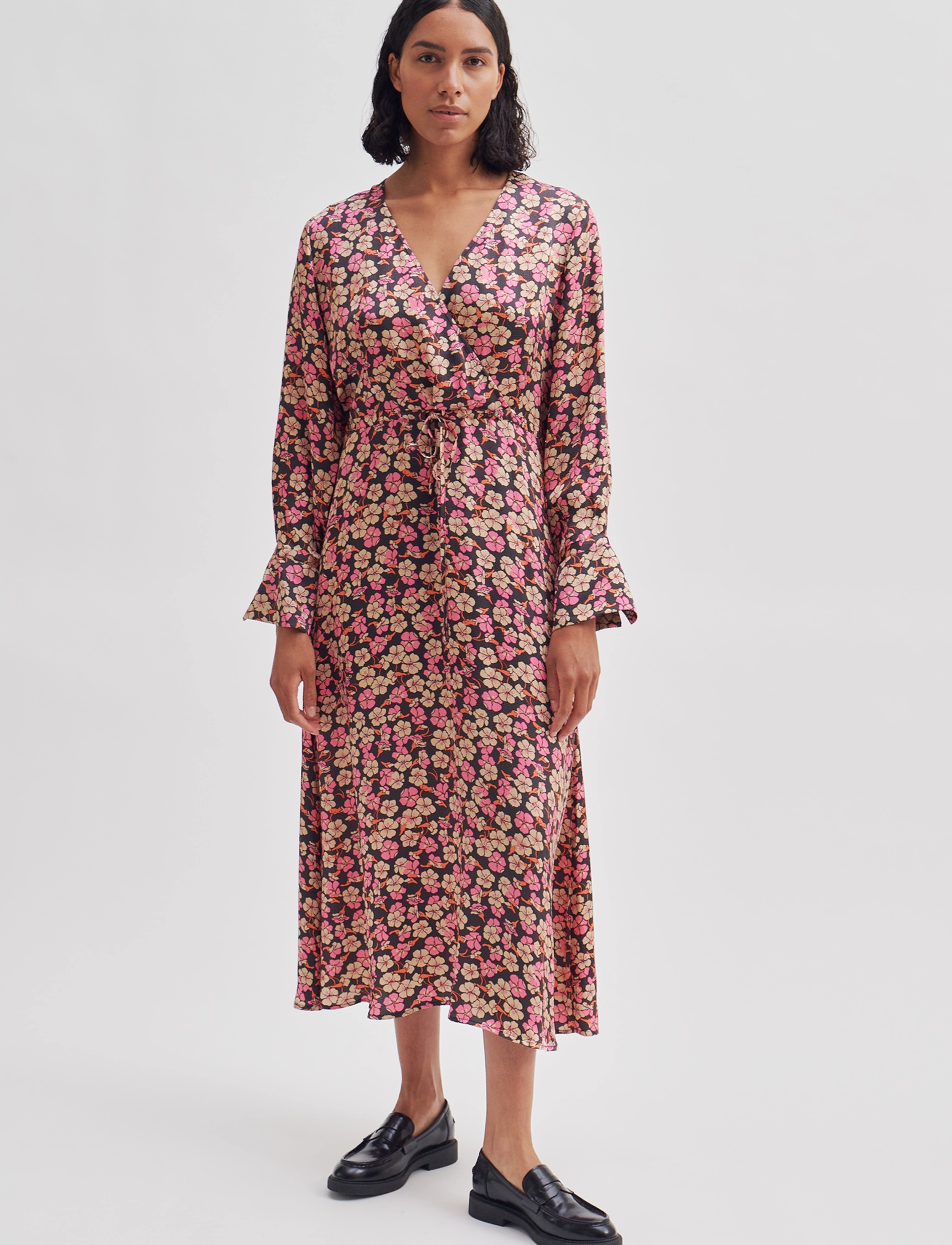 Second Female - Victory V-Neck Dress - midi kjoler - camellia rose - 3