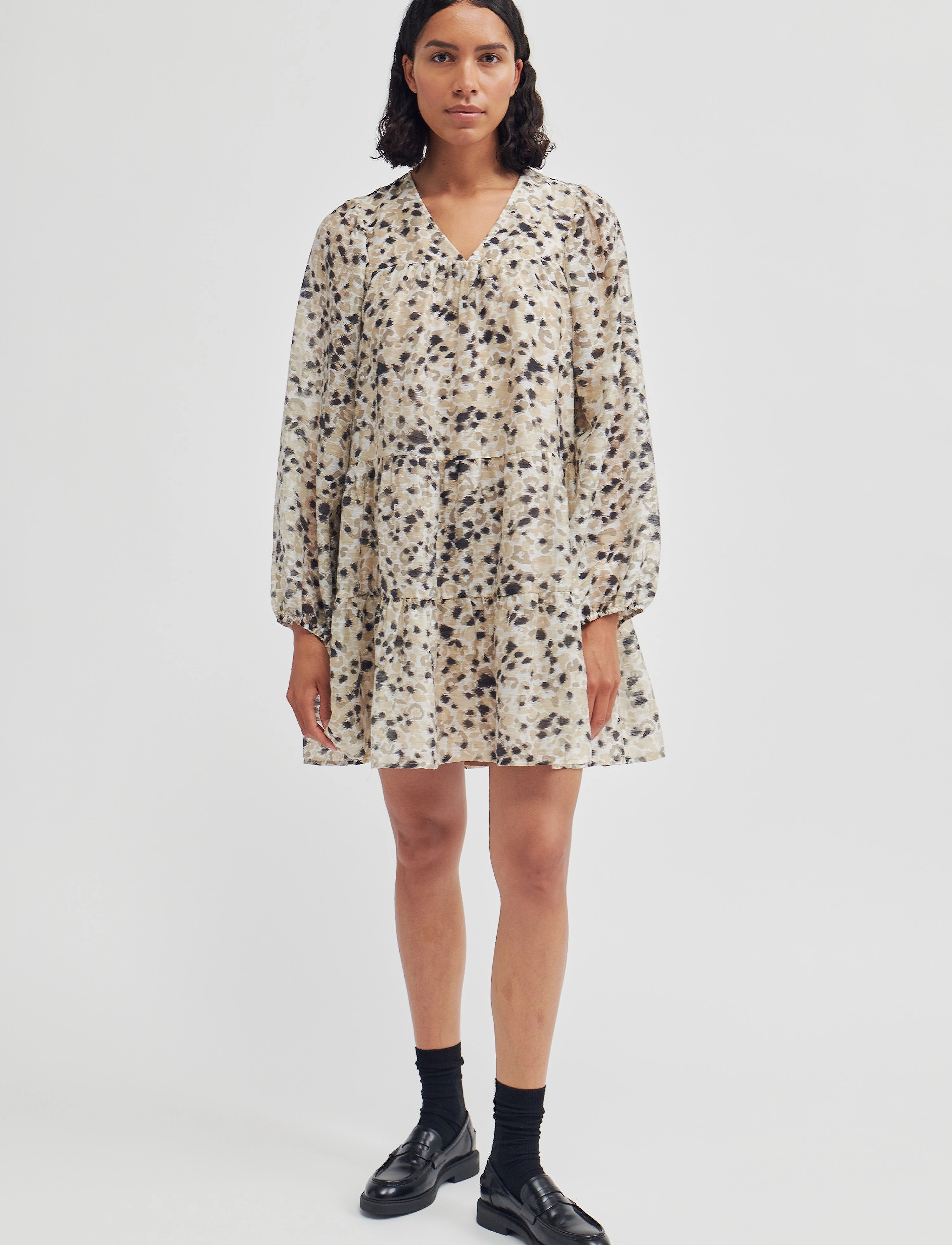Second Female Gaura Dress, M, Beige, Kjoler > Kort Kjole, Dame