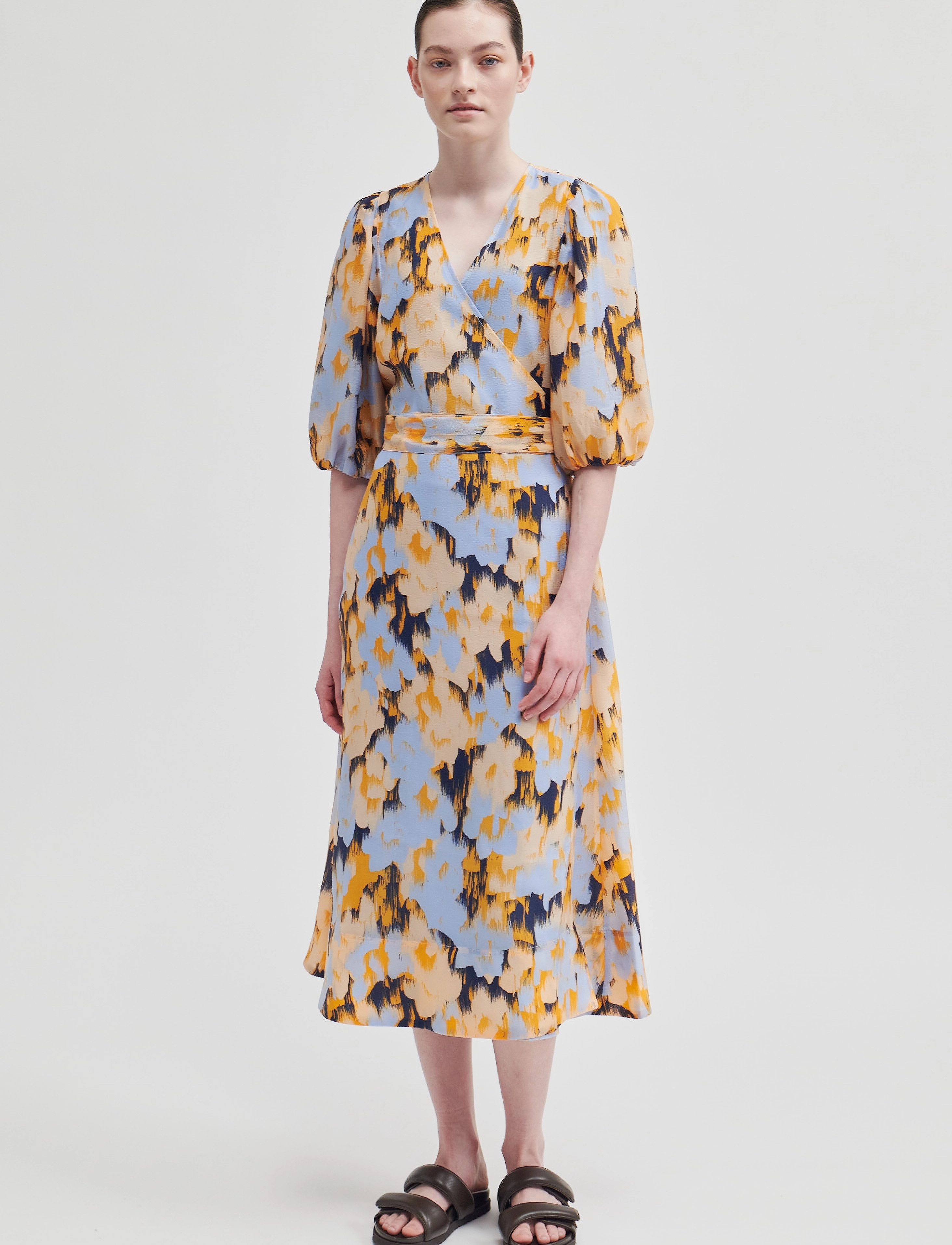 Second Female Marigold Wrap Dress - Omlottklänning - HEATHER / multi