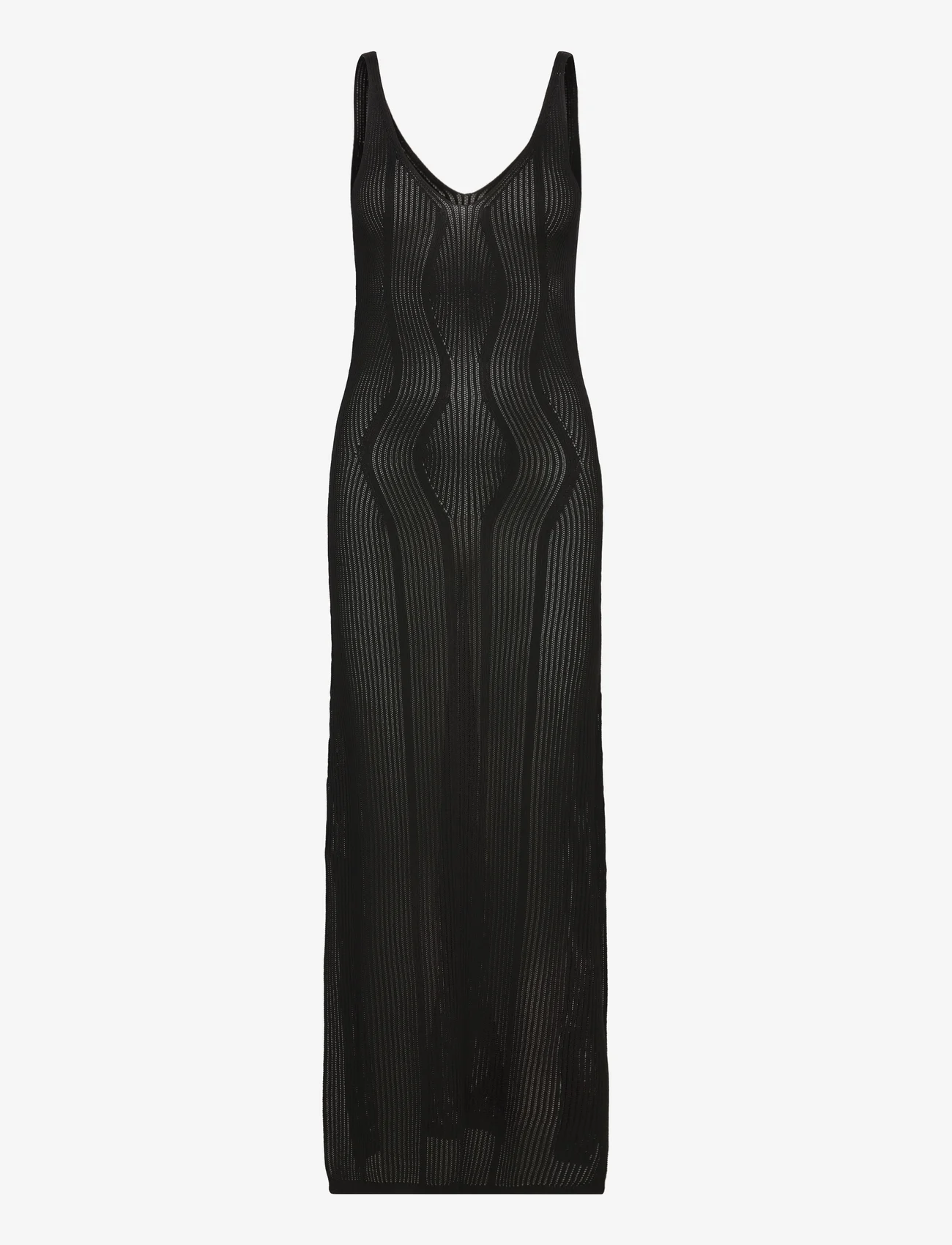 Second Female - Amalfi Knit Strap Dress - suvekleidid - black - 0