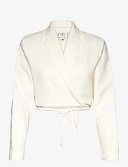 Second Female - Lino Cropped Blazer - festkläder till outletpriser - antique white - 0