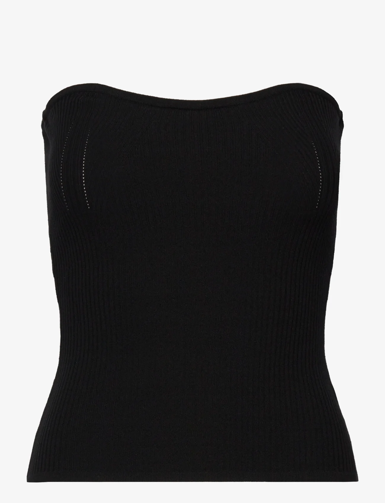 Second Female - Como Knit Strapless Top - mouwloze tops - black - 0