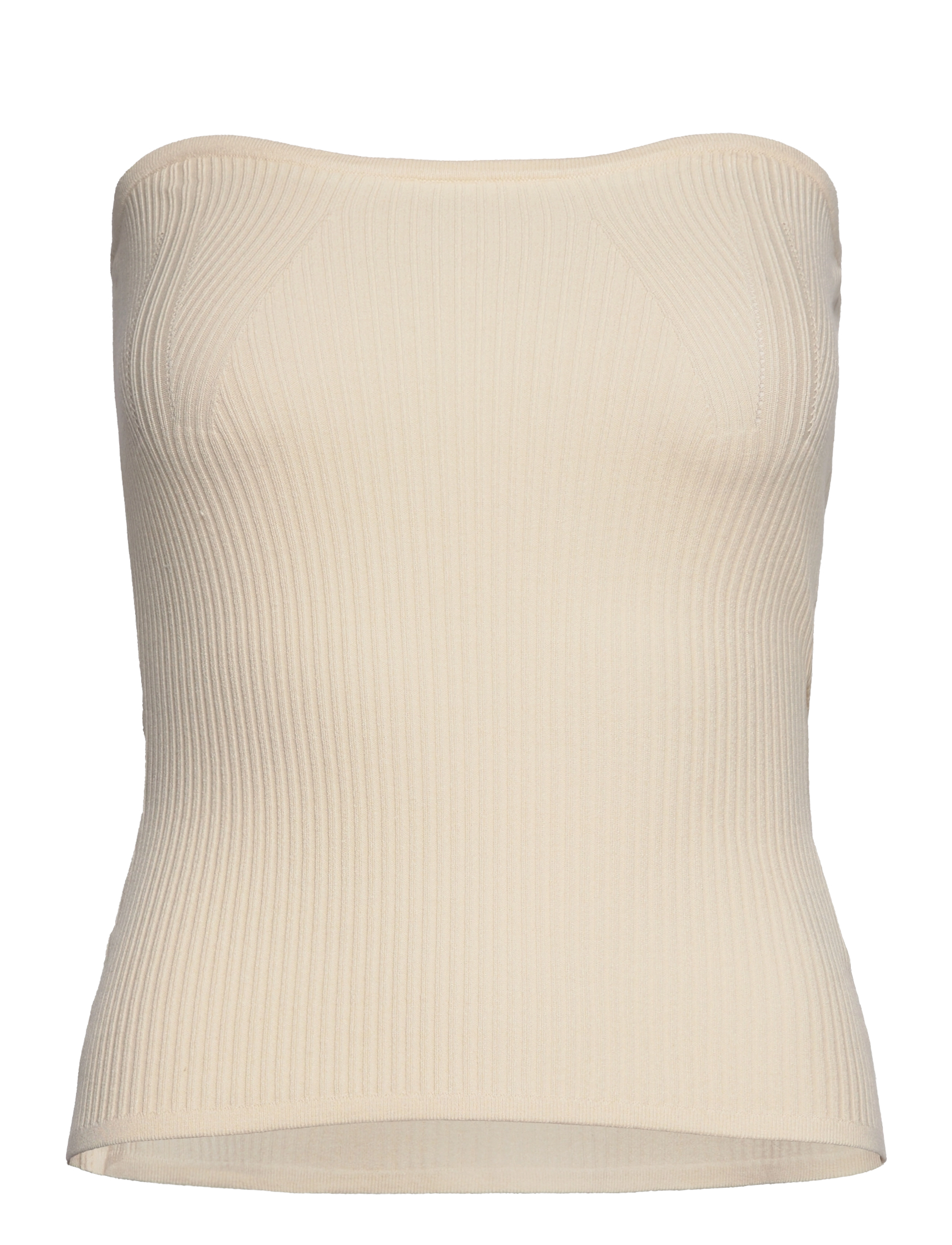 Second Female Como Knit Strapless Top - Kleidung - DARK CHALK / cream