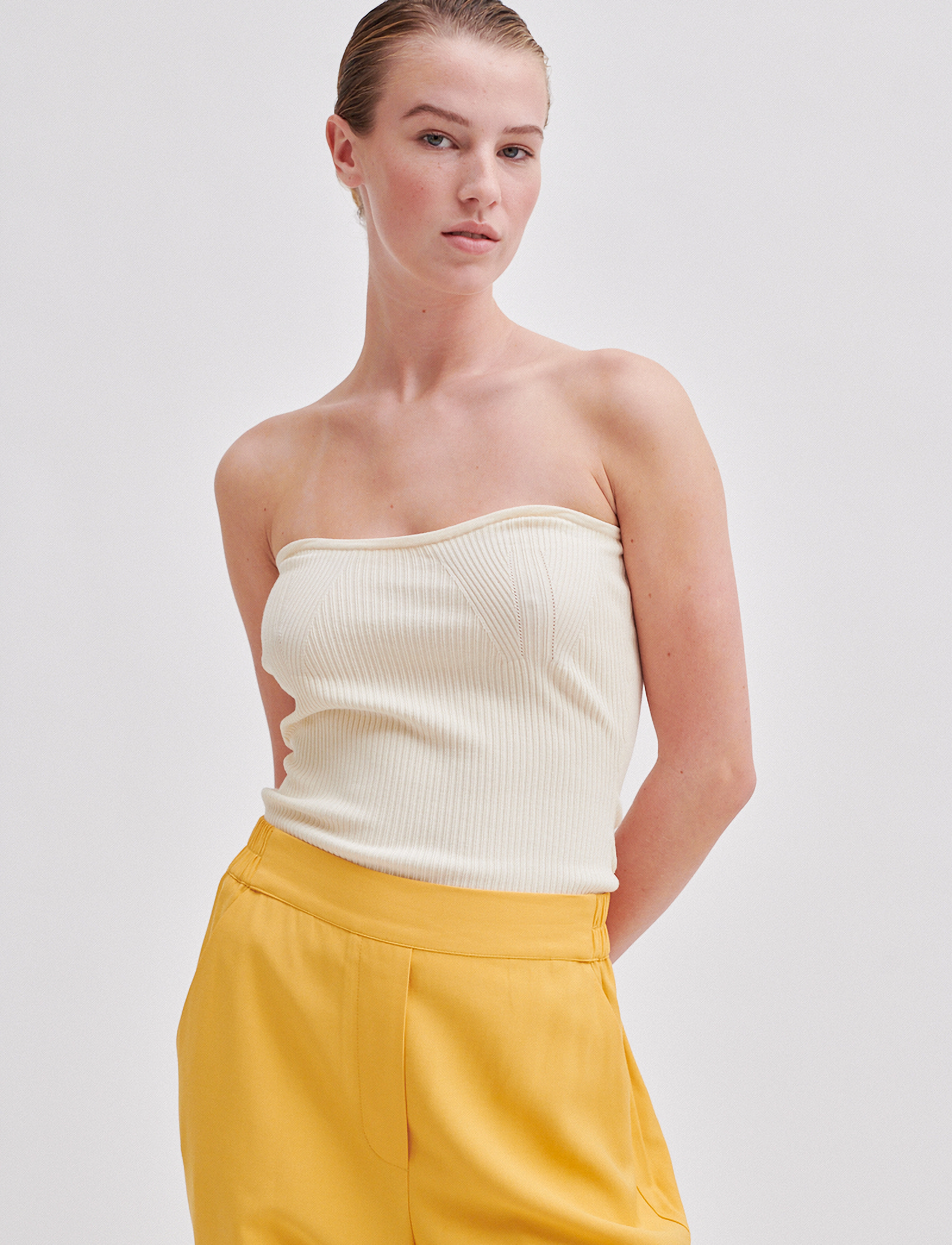 Second Female - Como Knit Strapless Top - Ærmeløse toppe - dark chalk - 3