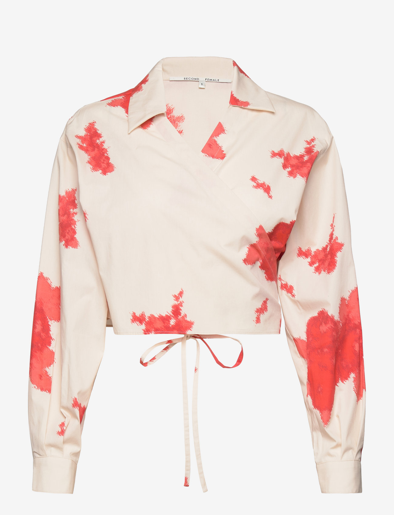 Second Female - Fridenza Wrap Blouse - blouses met lange mouwen - dark chalk - 0