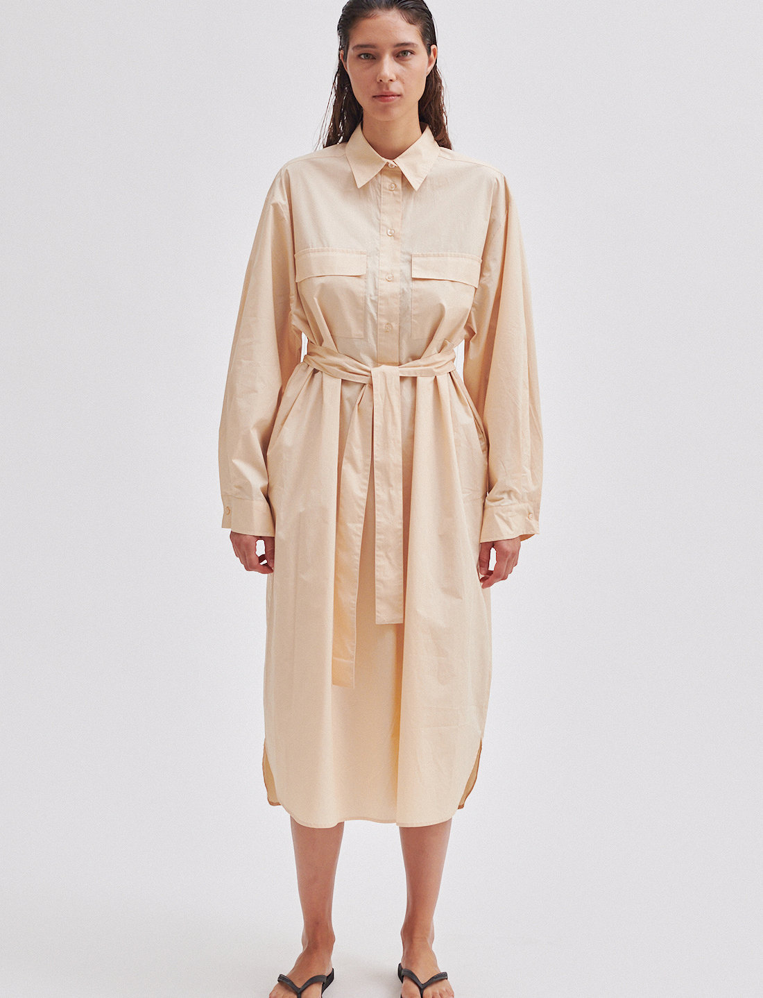 Beige shirt dress hotsell