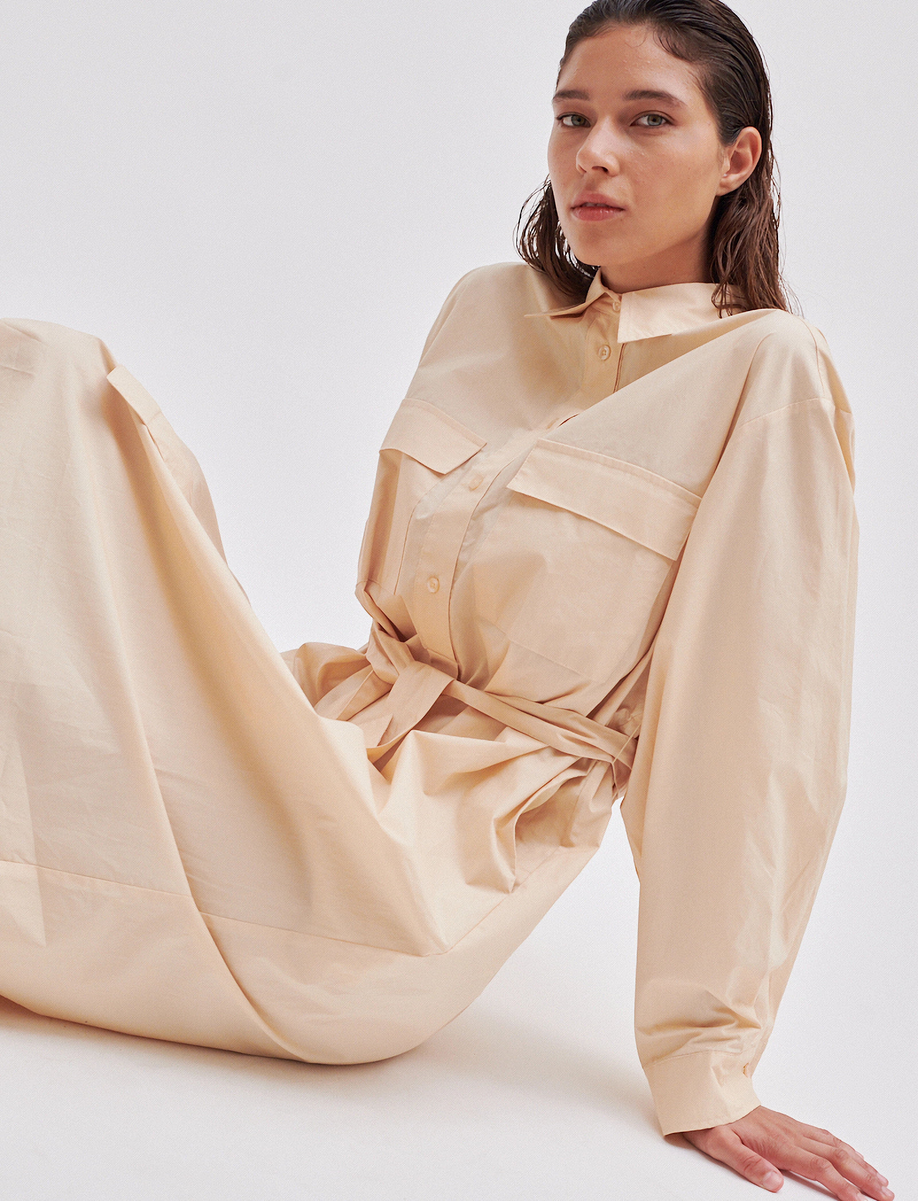 Second Female - Aluline Shirt Dress - midi-kleider - ivory cream - 4