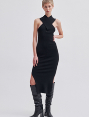 Second Female - Kris Knit Dress - bodycon dresses - black - 2