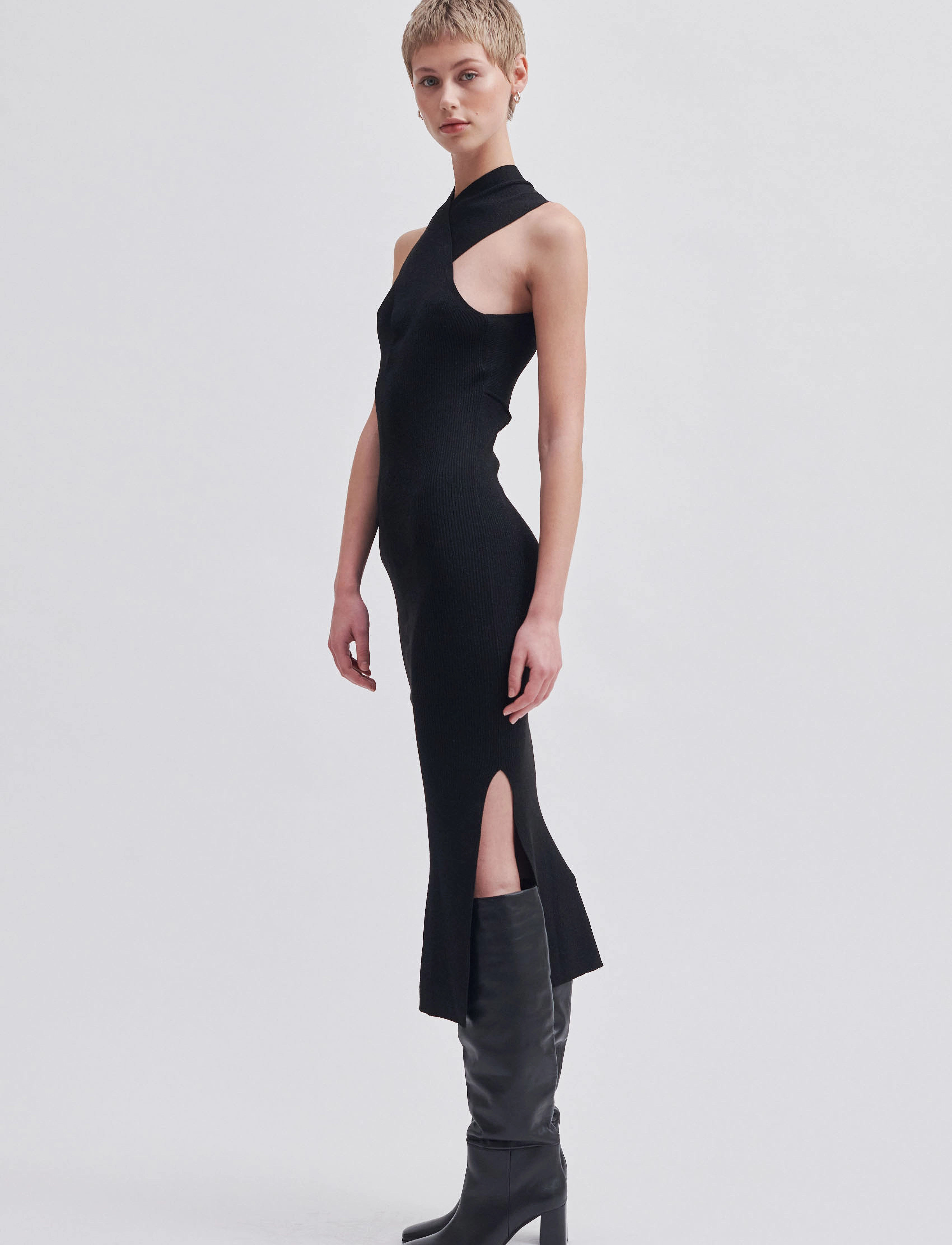 Second Female - Kris Knit Dress - stramme kjoler - black - 5