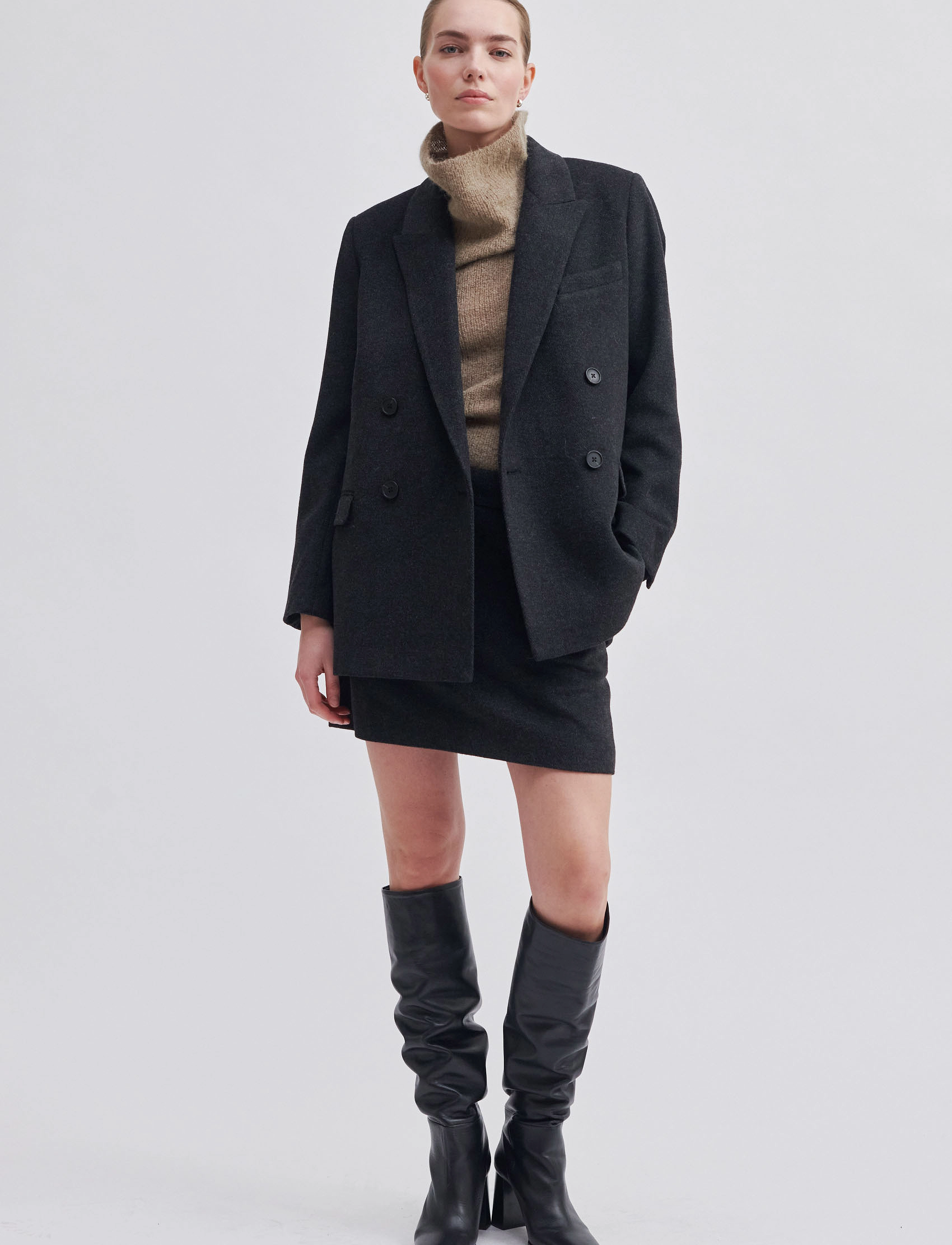 Second Female - Jaime Skirt - dark grey melange - 5