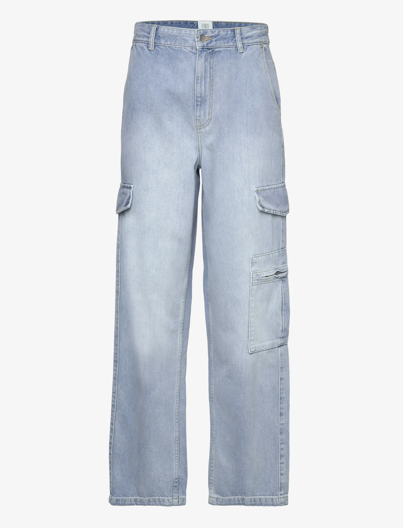 Second Female - Sandja Cargo Trousers - džinsa bikses ar platām starām - denim blue - 0
