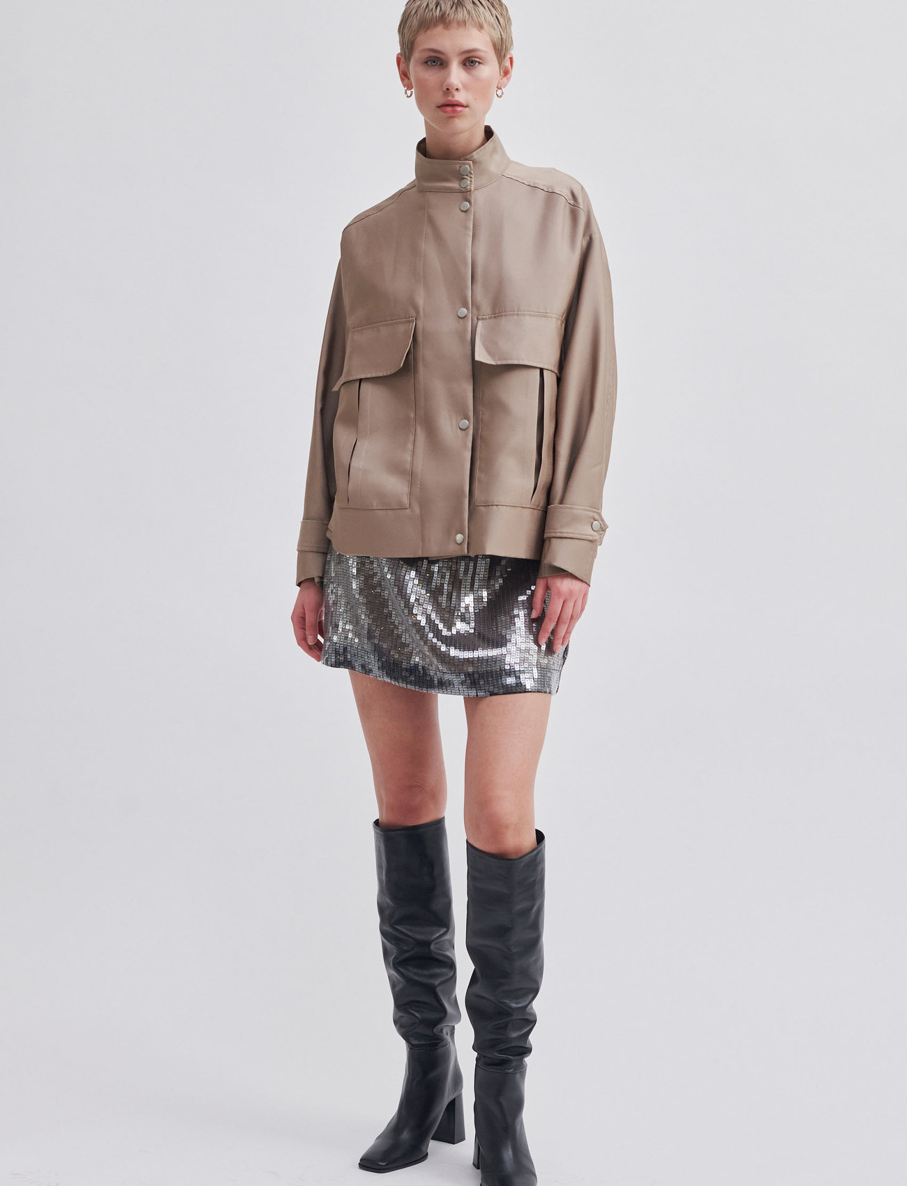Second Female - Posh Skirt - short skirts - woodland gray - 1