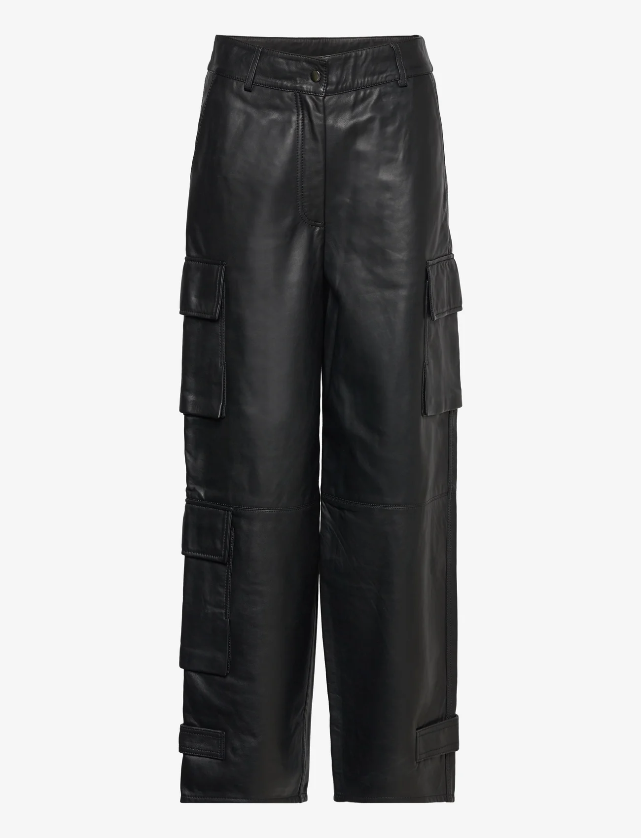 Second Female - Letho Leather Cargo Trousers - cargo pants - black - 0