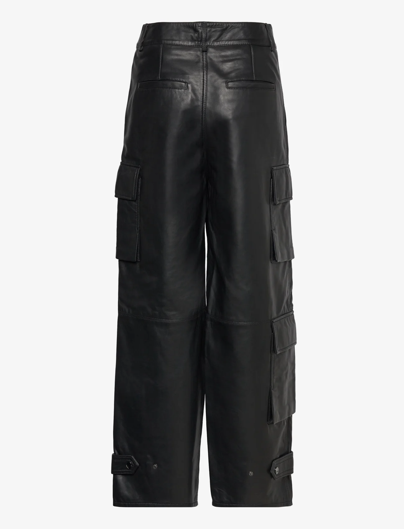 Second Female - Letho Leather Cargo Trousers - cargo pants - black - 1